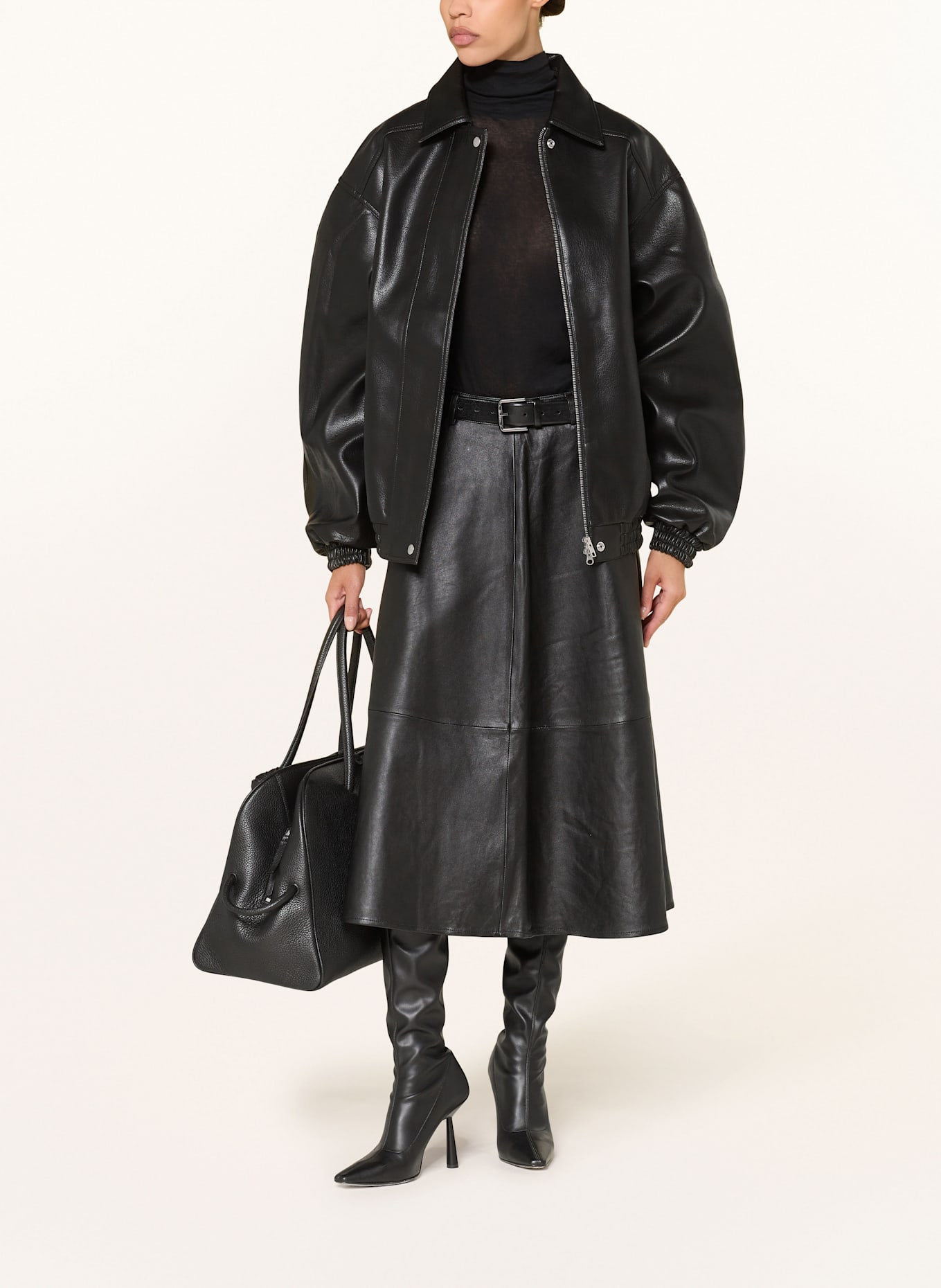 The Frankie Shop Lederrock SAVIL: SCHWARZ