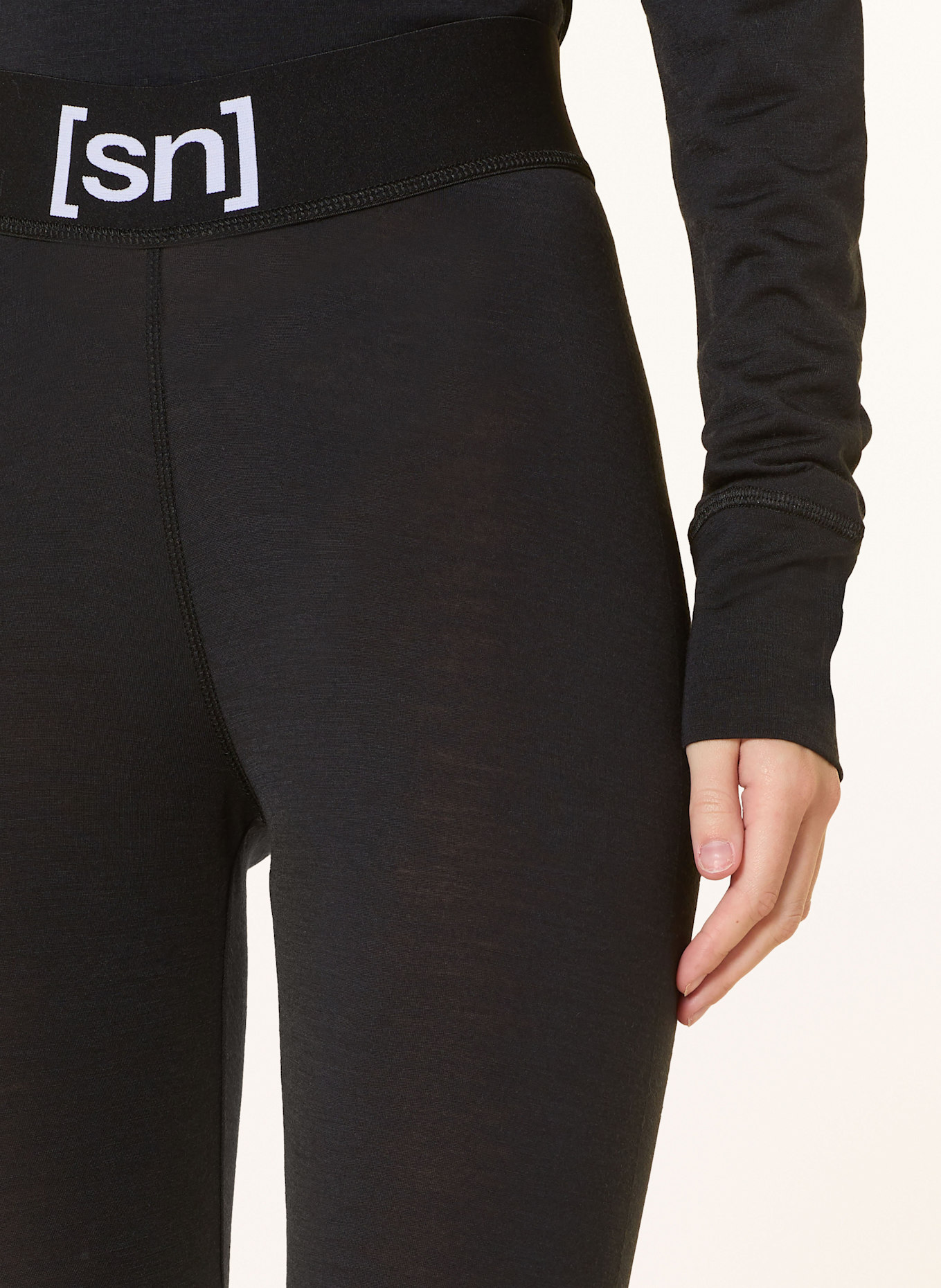 super.natural 3/4-Tight TUNDRA 175 mit Merinowolle: SCHWARZ