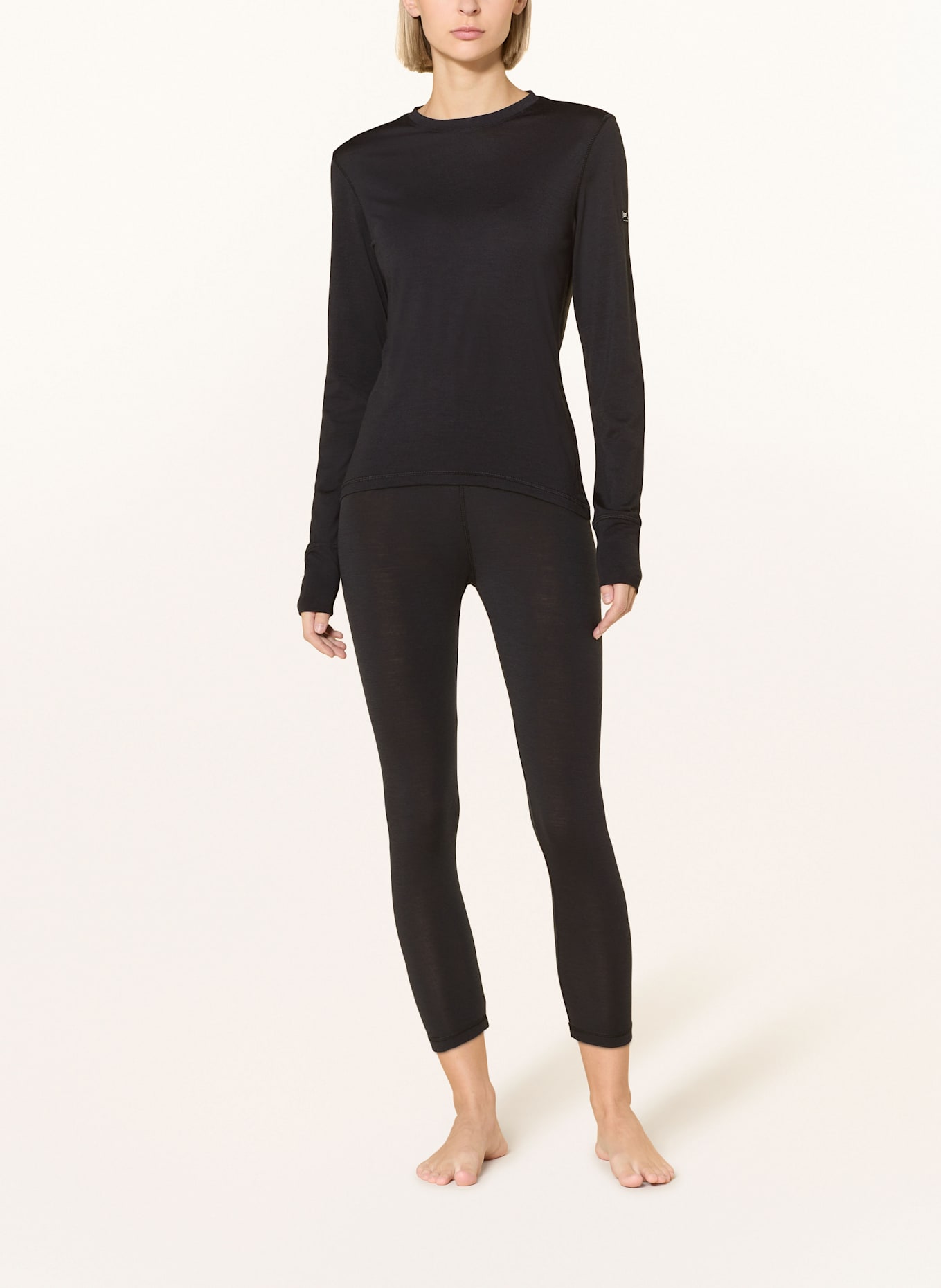 super.natural Longsleeve TUNDRA 175 LS mit Merinowolle: SCHWARZ