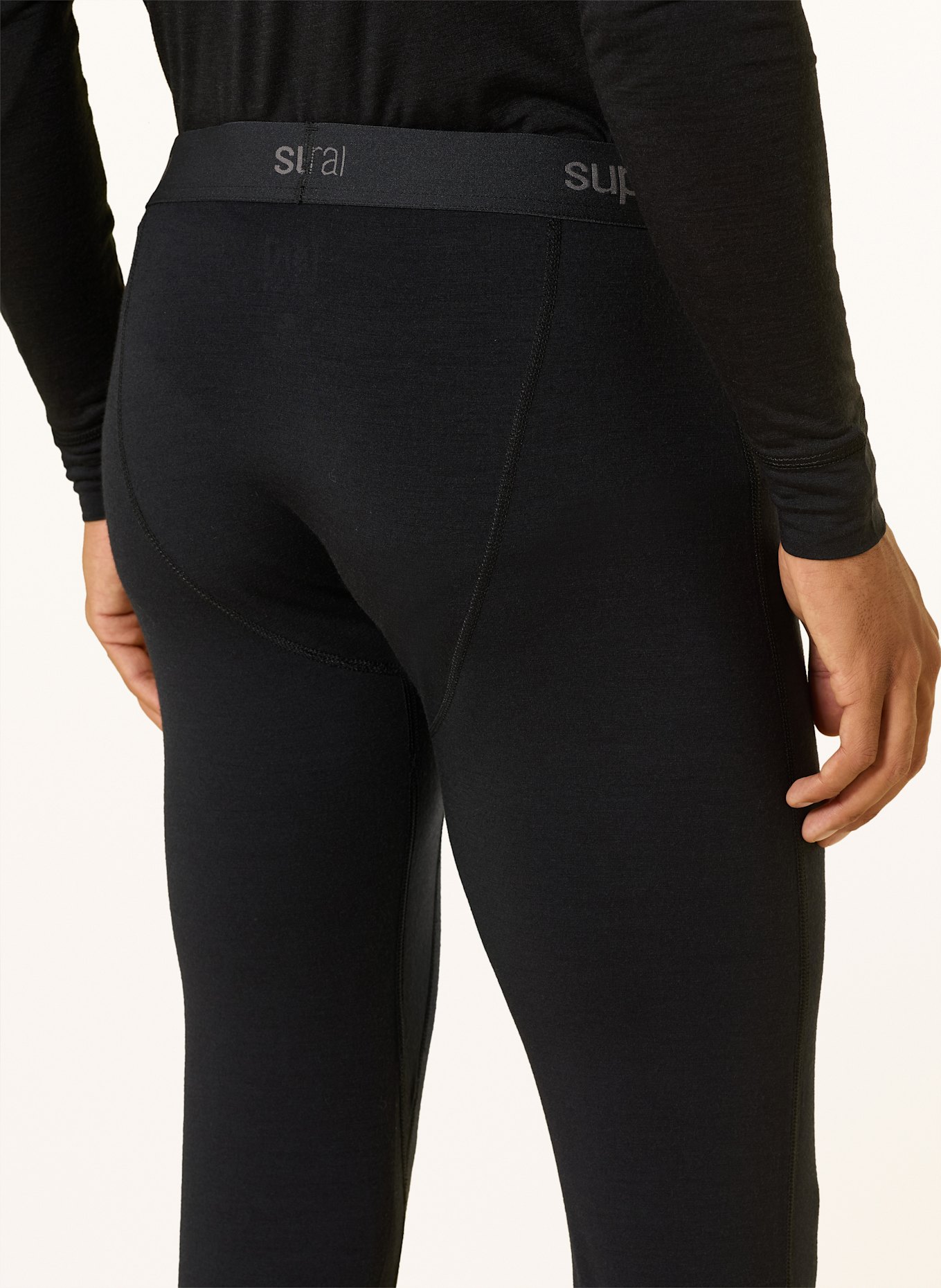 super.natural Funktionswäsche-Hose ARCTIC230 mit verkürzter Beinlänge und Merinowolle: SCHWARZ
