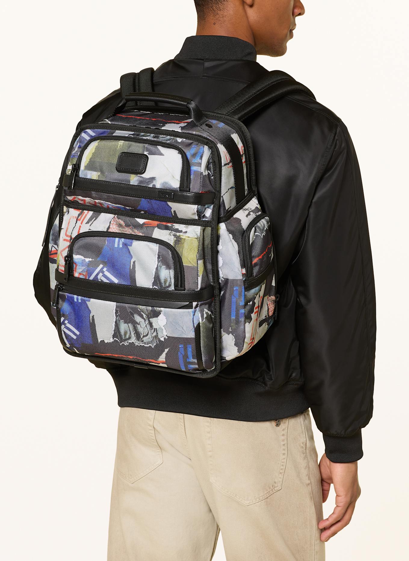 TUMI ALPHA Rucksack BRIEF mit Laptop-Fach: DUNKELBLAU / CREME / ORANGE