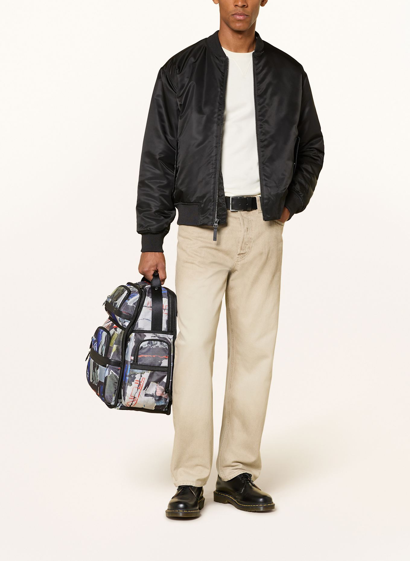 TUMI ALPHA Rucksack BRIEF mit Laptop-Fach: DUNKELBLAU / CREME / ORANGE