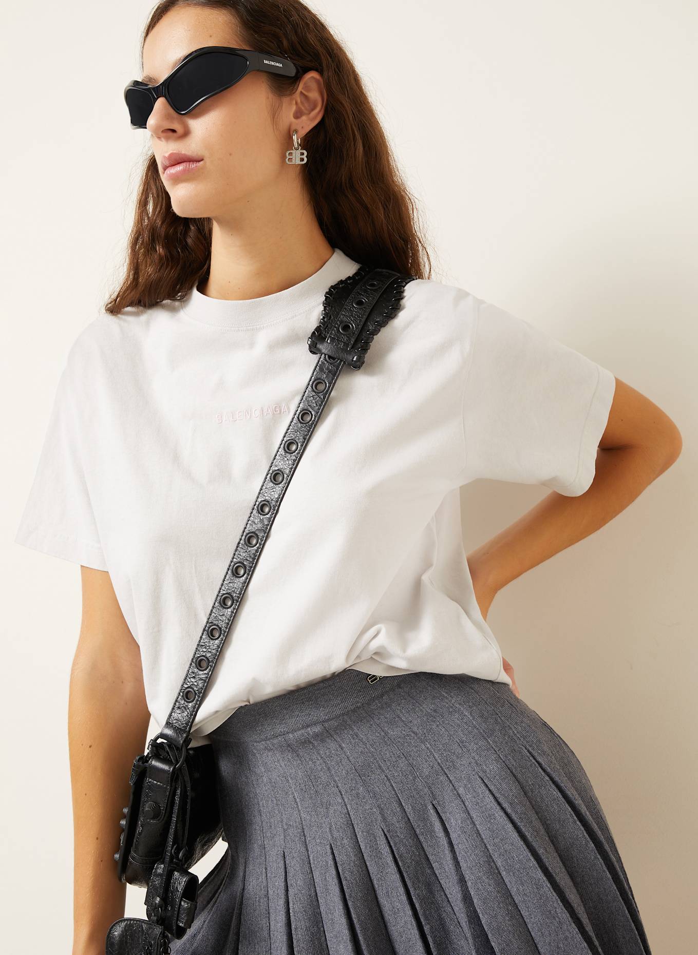 BALENCIAGA Faltenrock: GRAU