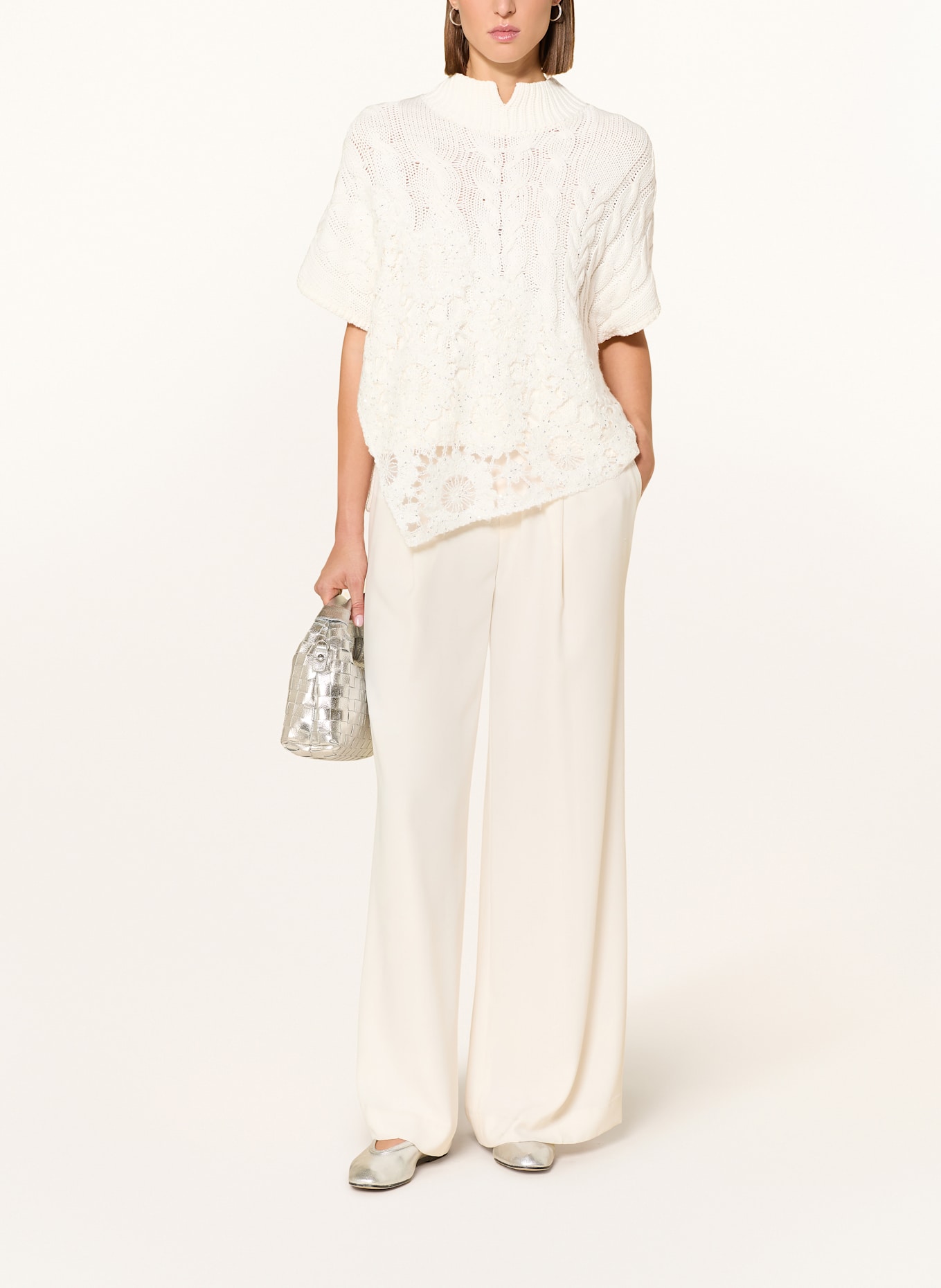 monari Pullover mit Pailletten: ECRU