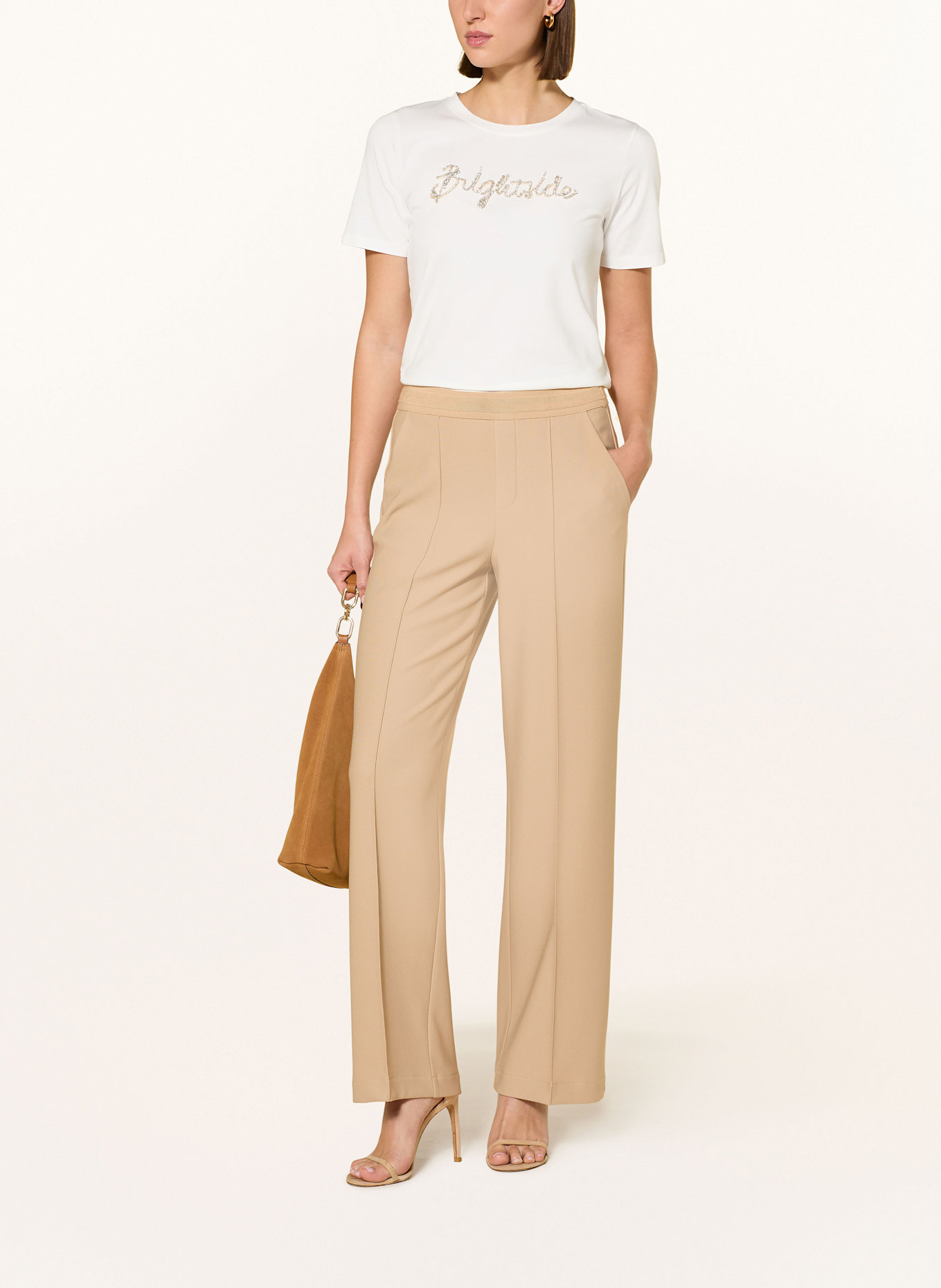 MARC AUREL Wide leg trousers: CAMEL