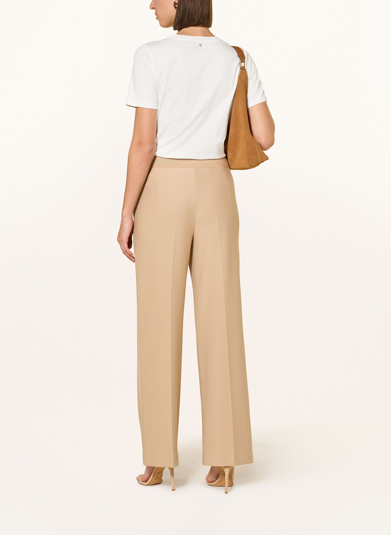 MARC AUREL Wide leg trousers: CAMEL