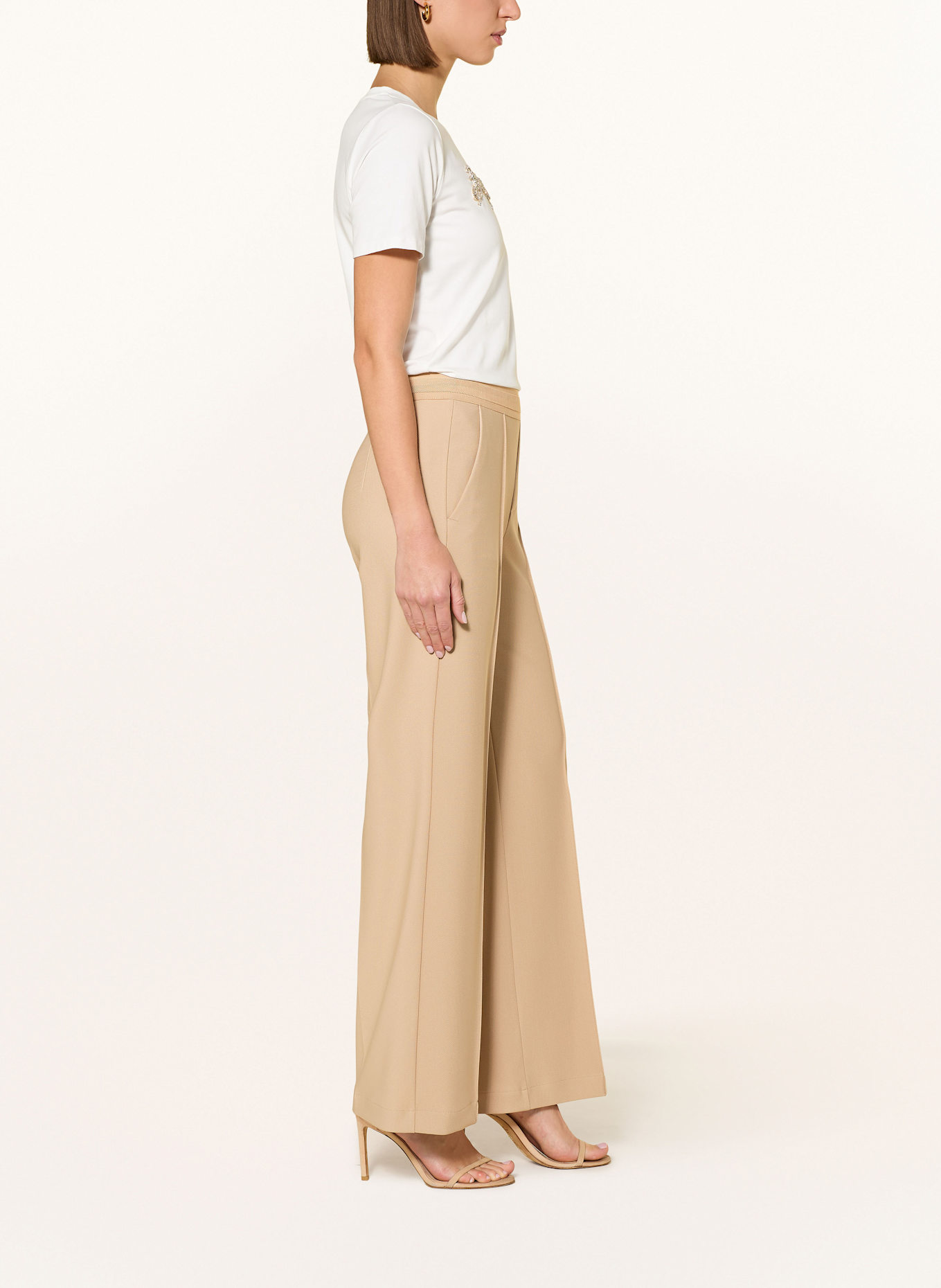 MARC AUREL Wide leg trousers: CAMEL