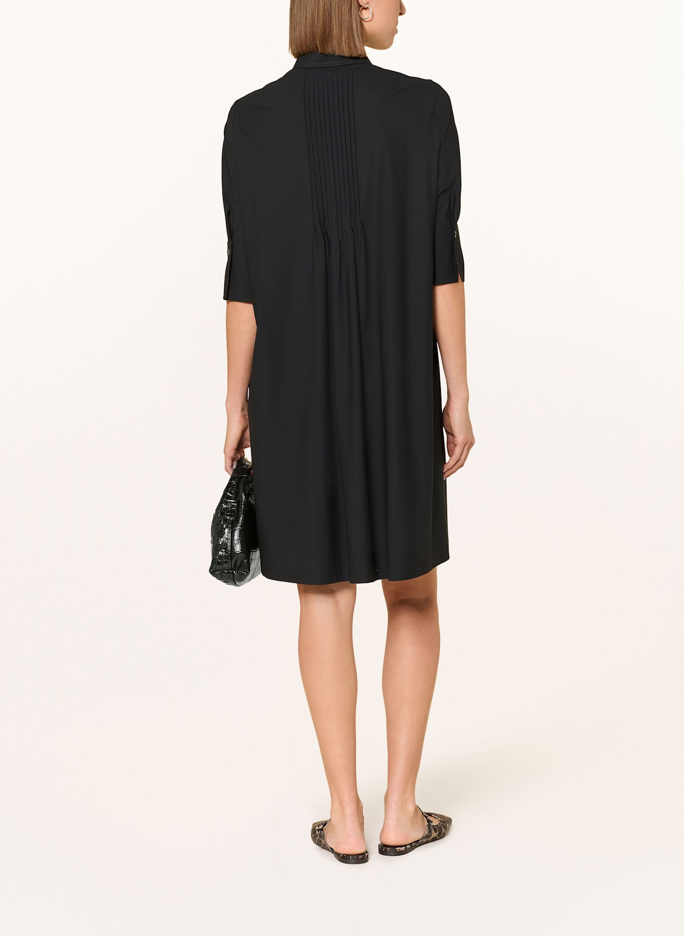 MARC AUREL Jersey dress with 3/4 sleeves: BLACK