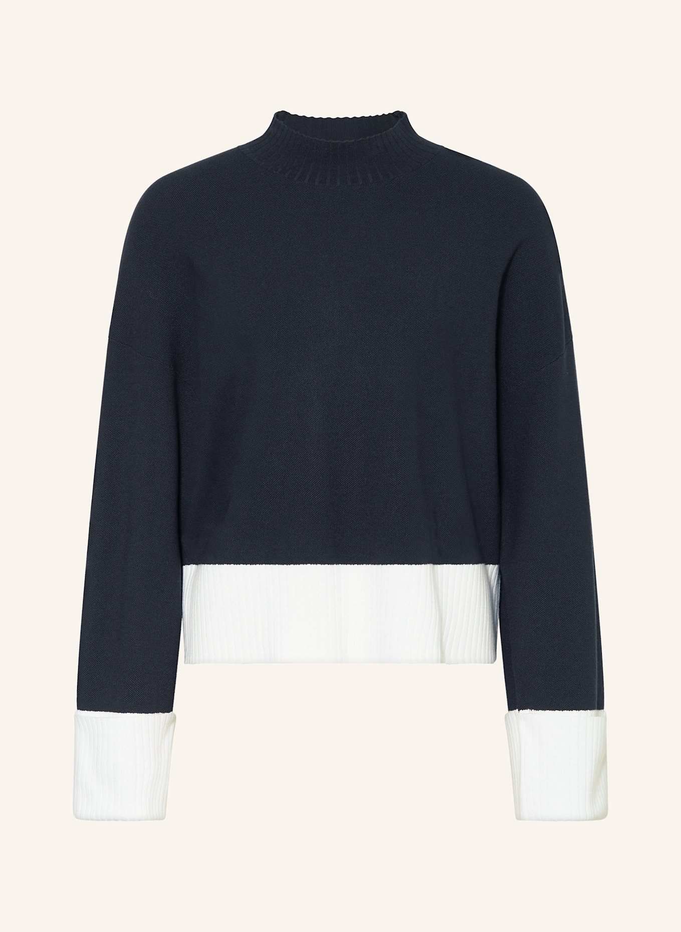 MARC AUREL Pullover: DUNKELBLAU / WEISS