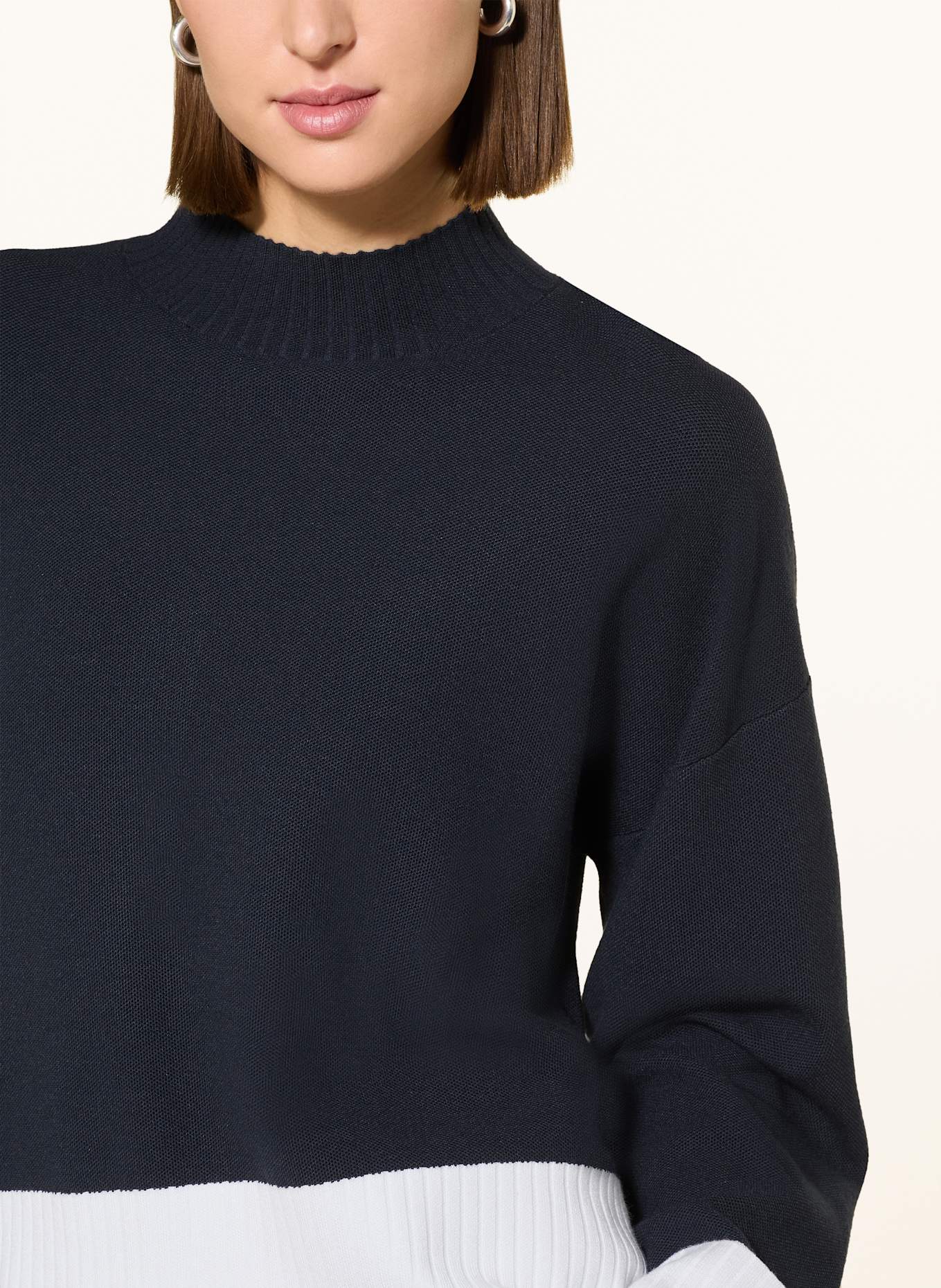 MARC AUREL Pullover: DUNKELBLAU / WEISS