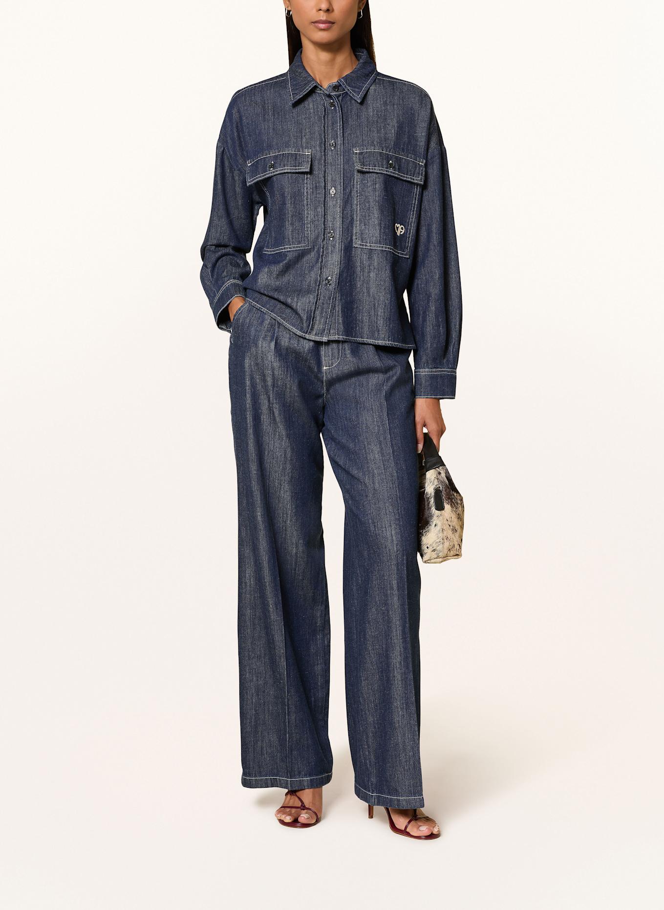 MARC AUREL Jeansbluse: DUNKELBLAU