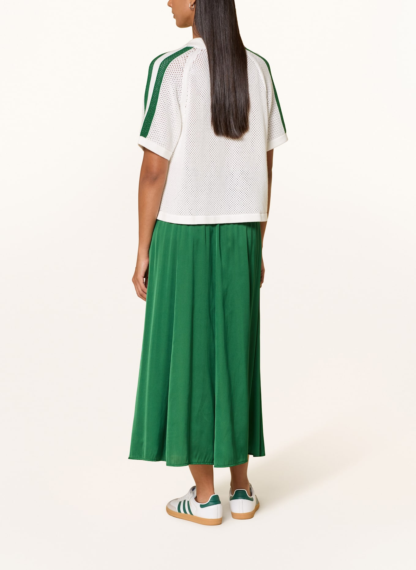 MARC AUREL Strick-Poloshirt mit Galonstreifen: WEISS