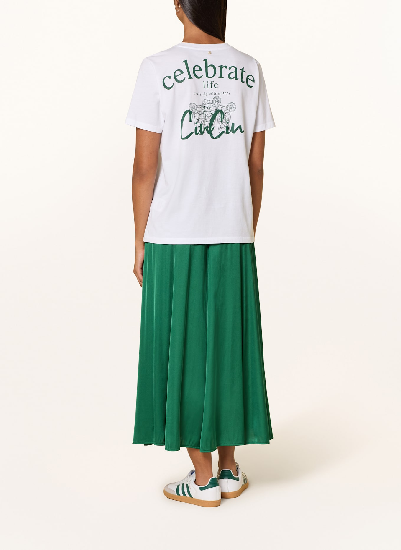 MARC AUREL T-Shirt mit Schmucksteinen: WEISS