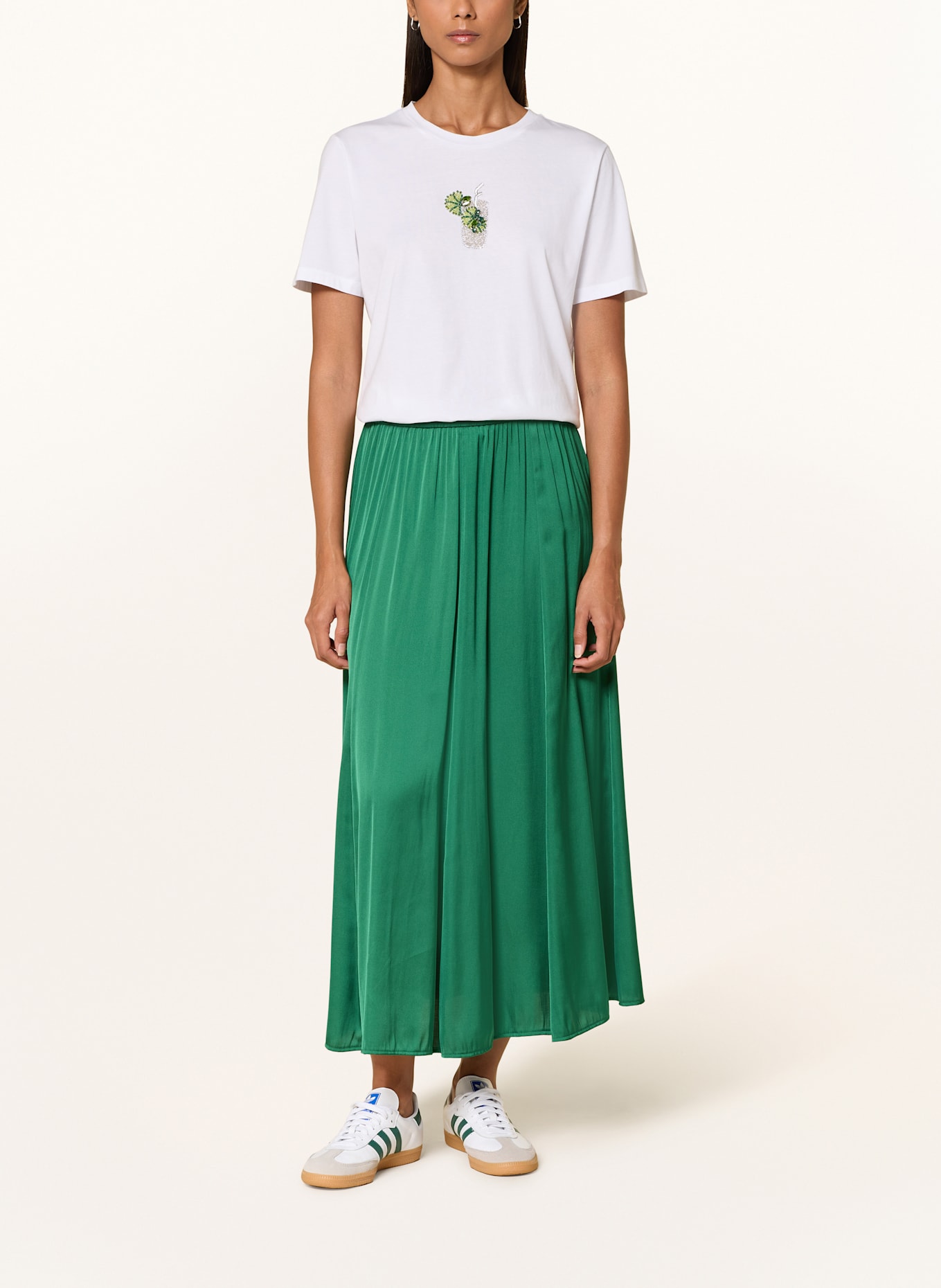 MARC AUREL T-Shirt mit Schmucksteinen: WEISS