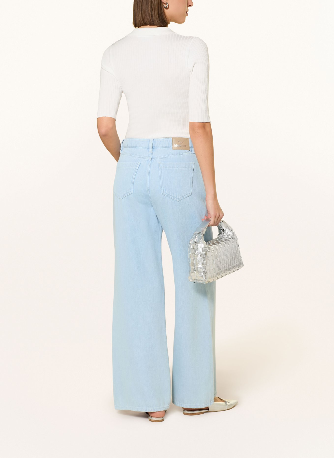 MARC AUREL Úpletová polokošile: BÍLÁ