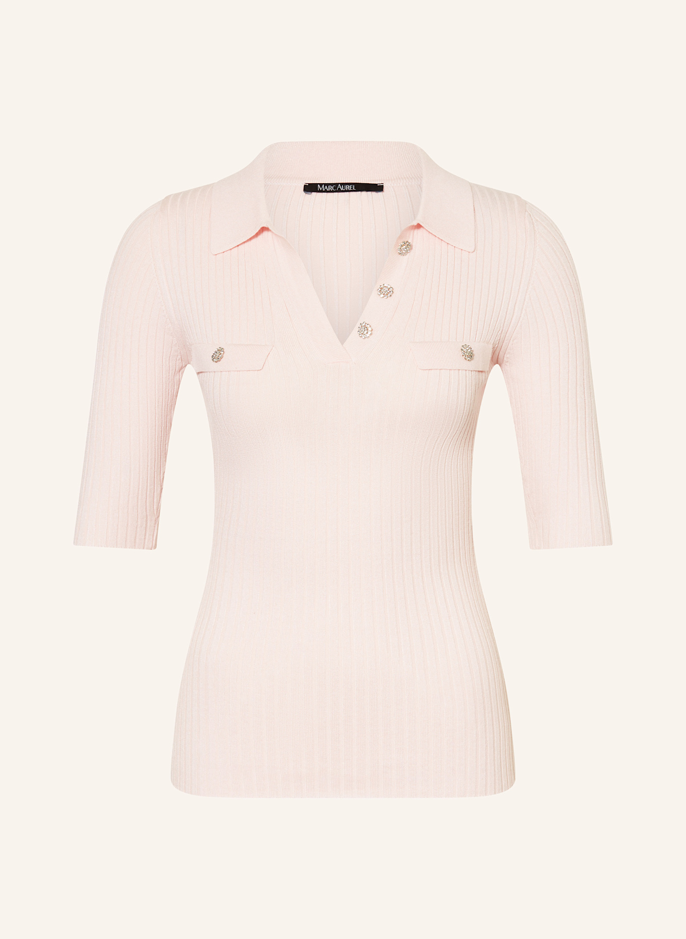 MARC AUREL Strick-Poloshirt: HELLROSA