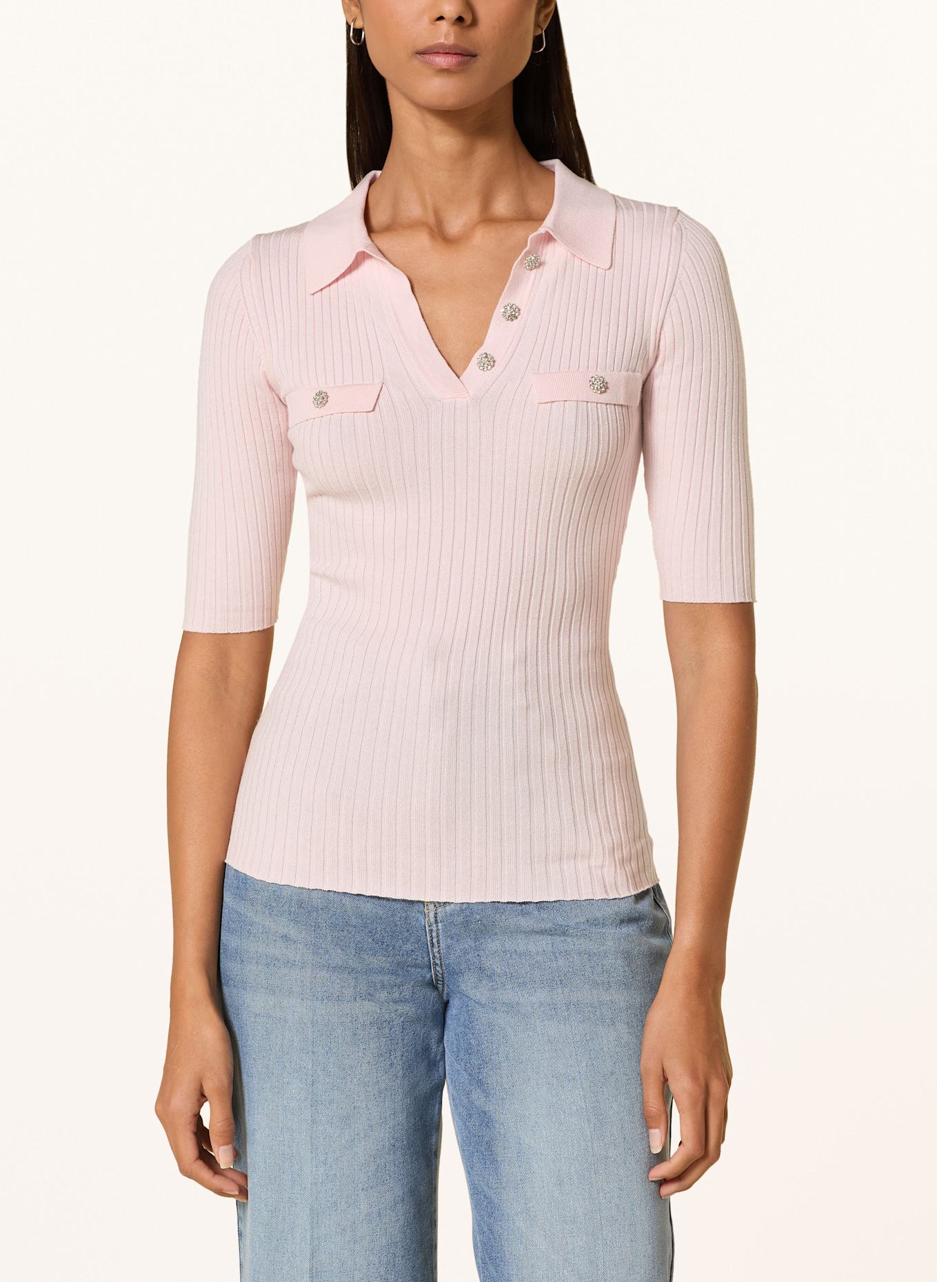 MARC AUREL Strick-Poloshirt: HELLROSA