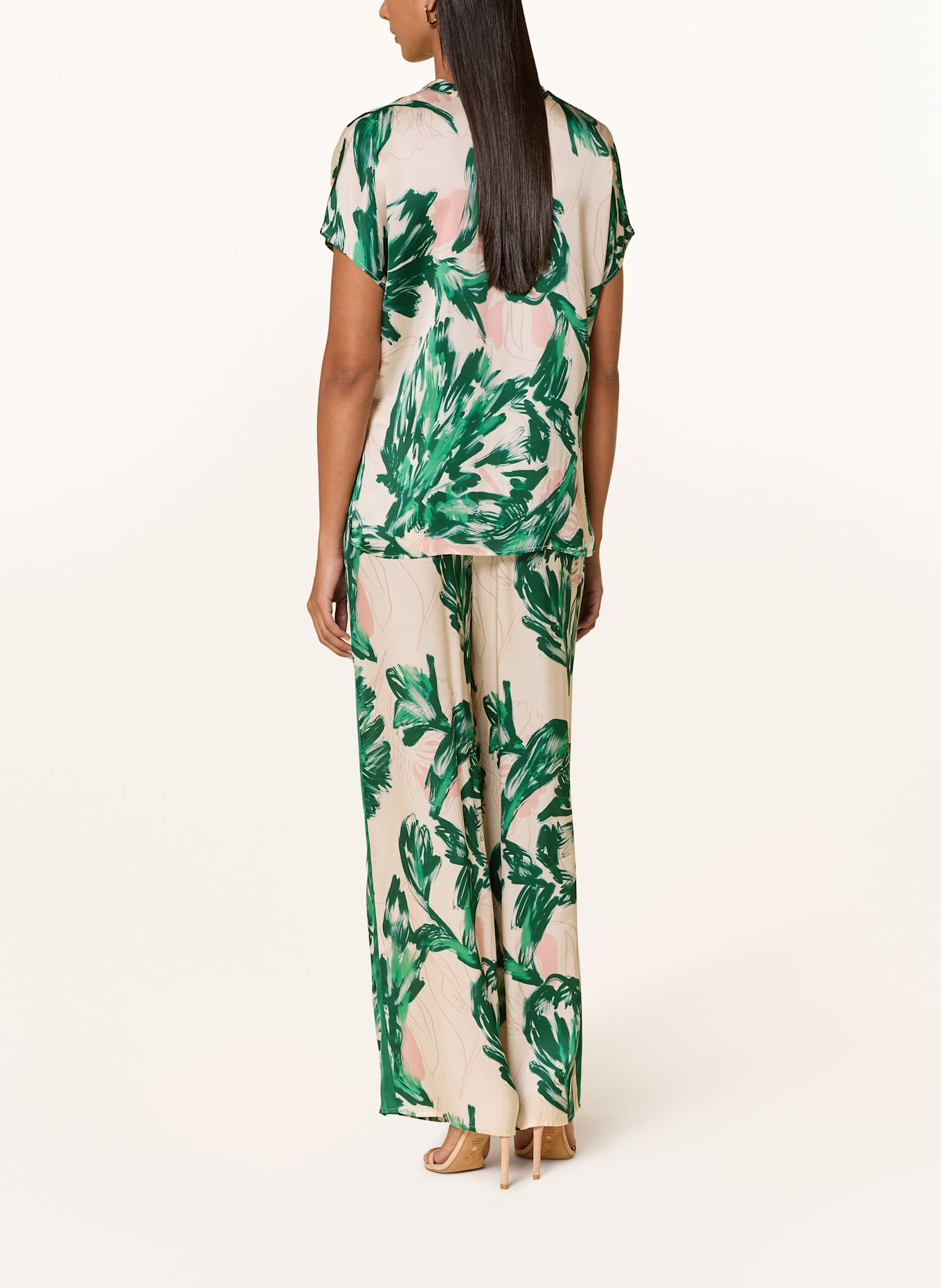 MARC AUREL Hose mit Galonstreifen: GRÜN / CREME