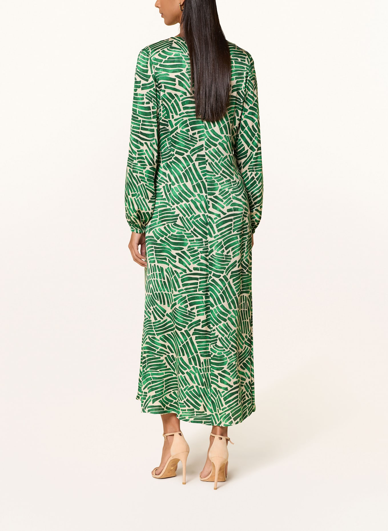 MARC AUREL Dress: GREEN / CREAM