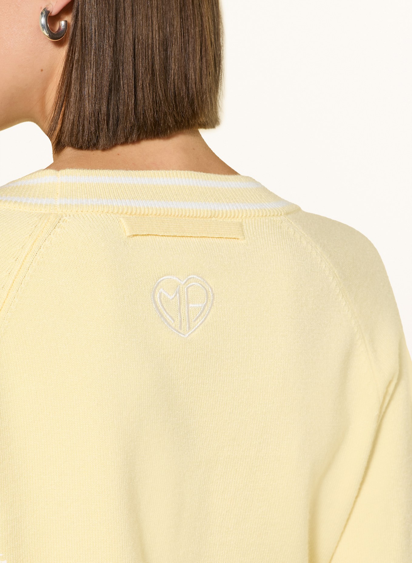 MARC AUREL Strickjacke: GELB / WEISS