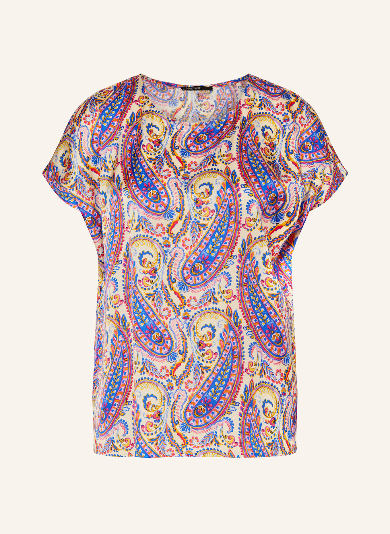 MARC AUREL Blusenshirt: HELLGELB / BLAU / ROSA