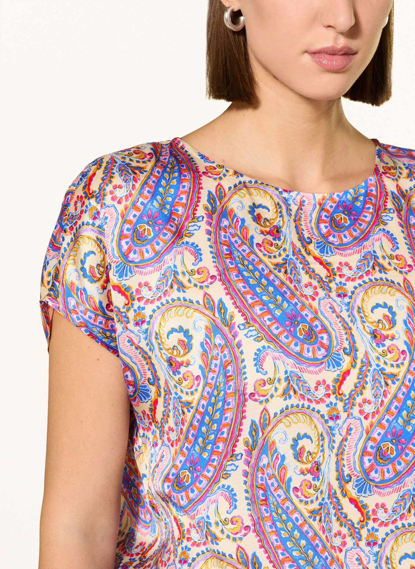 MARC AUREL Blusenshirt: HELLGELB / BLAU / ROSA