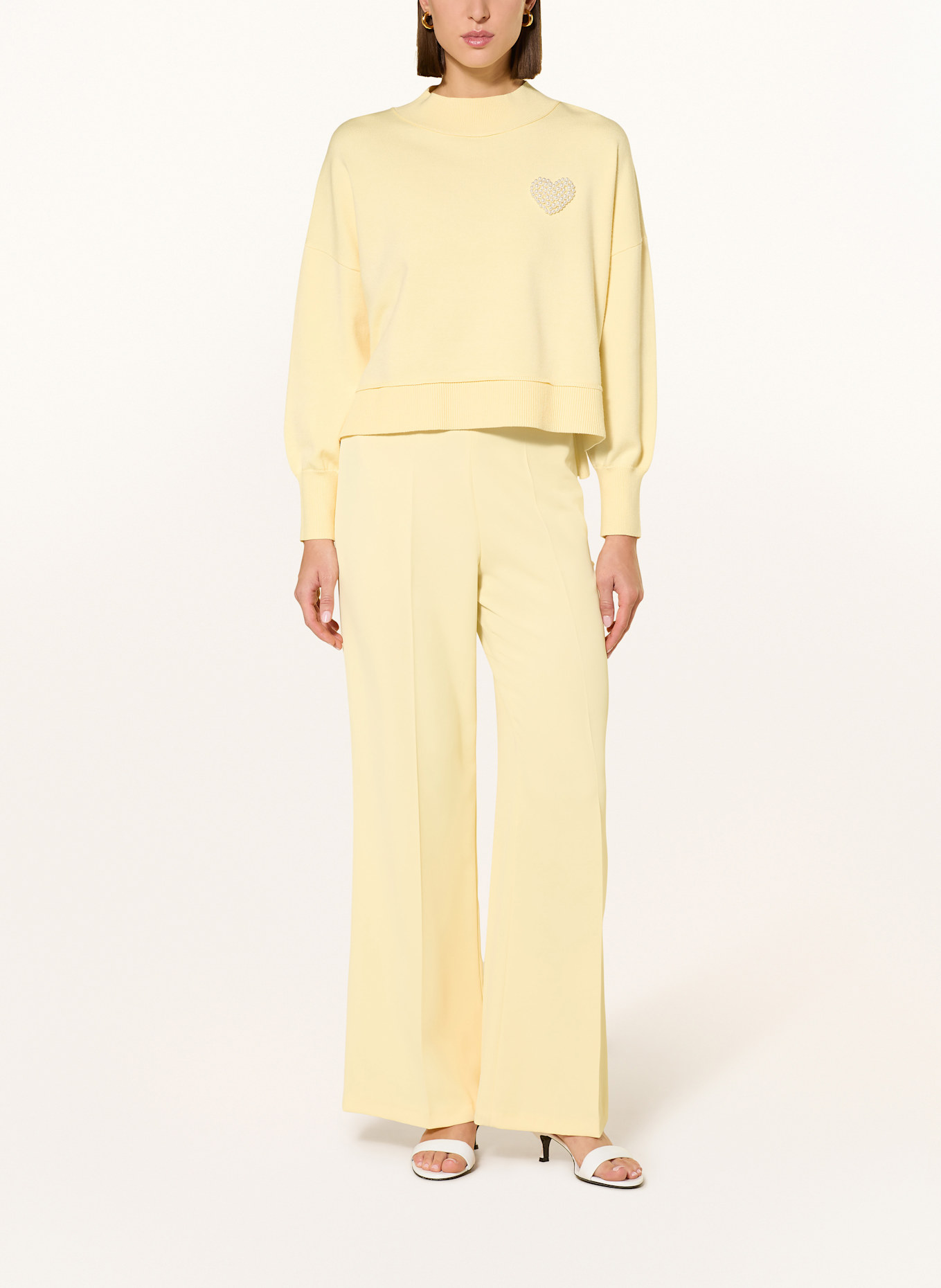 MARC AUREL Sweater with decorative beads: WHITE