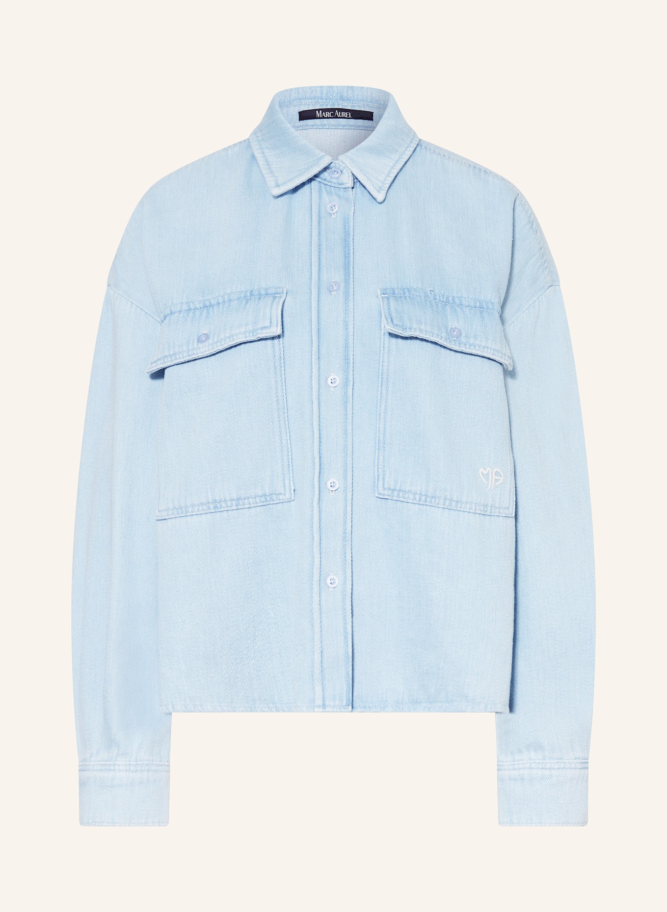 MARC AUREL Jeansbluse: HELLBLAU