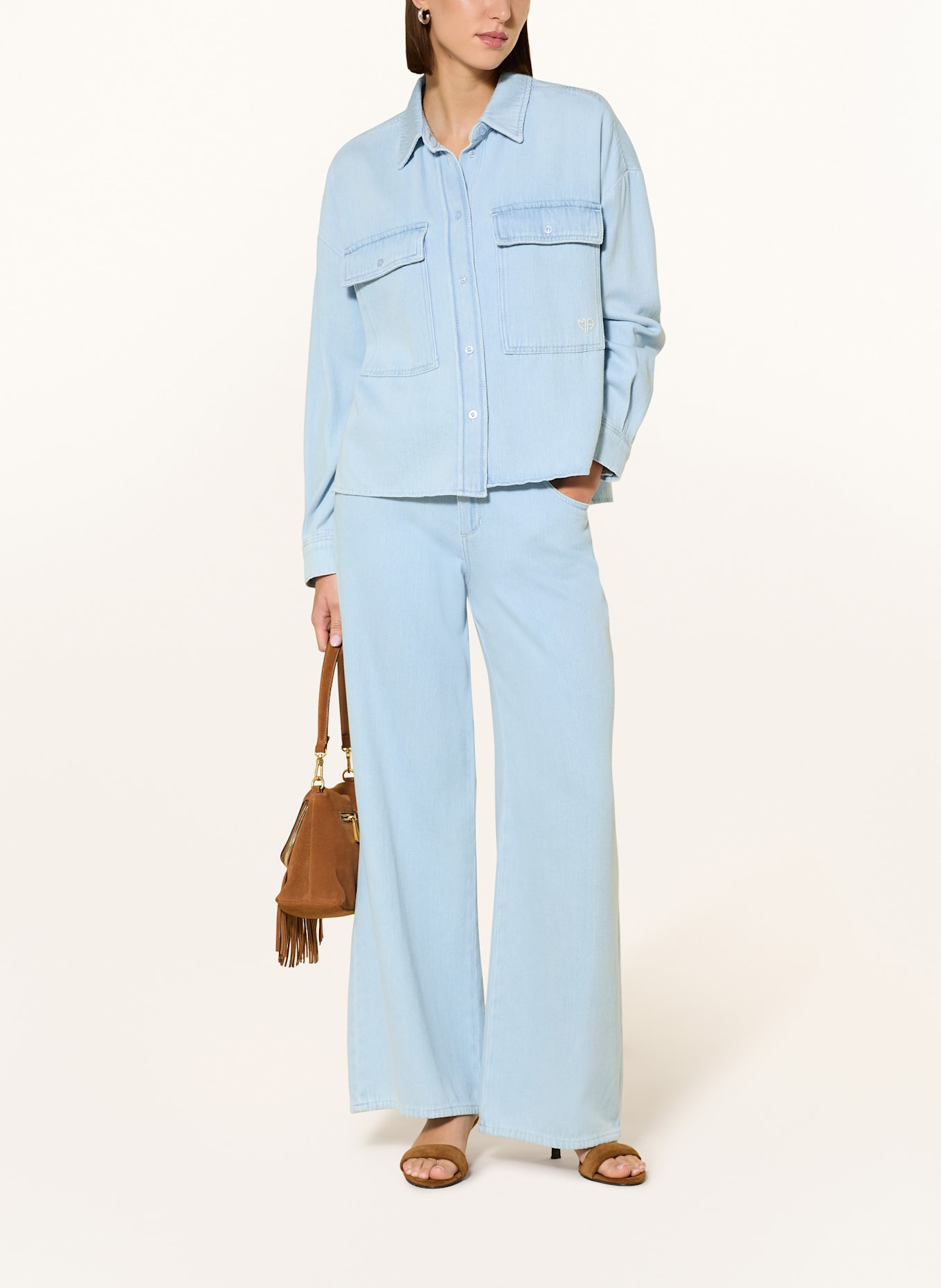 MARC AUREL Jeansbluse: HELLBLAU