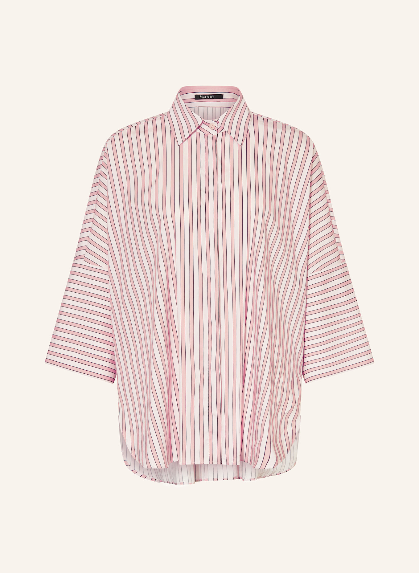 MARC AUREL Oversized shirt blouse with 3/4 sleeves: LIGHT PINK / ROSE