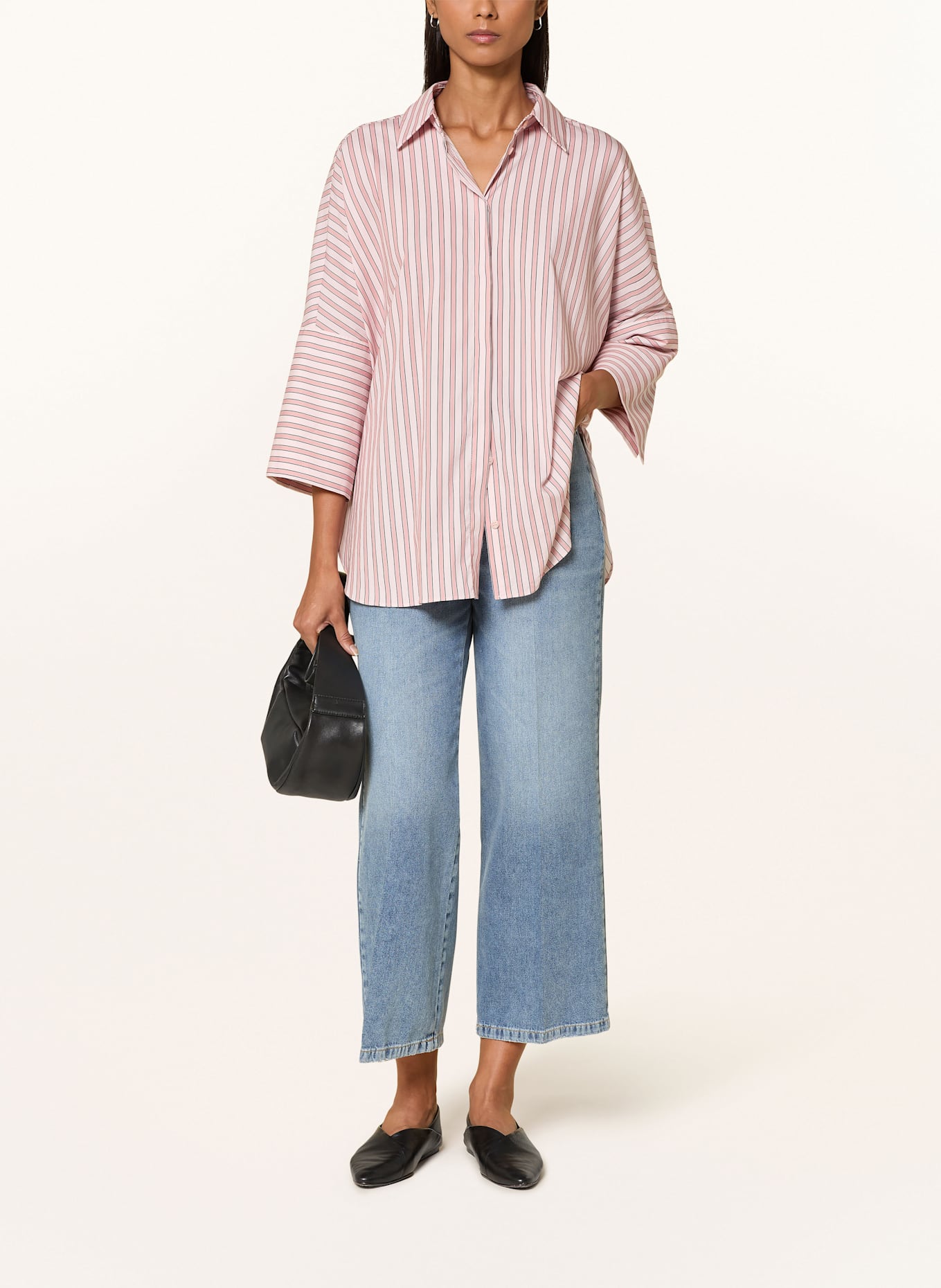MARC AUREL Oversized shirt blouse with 3/4 sleeves: LIGHT PINK / ROSE