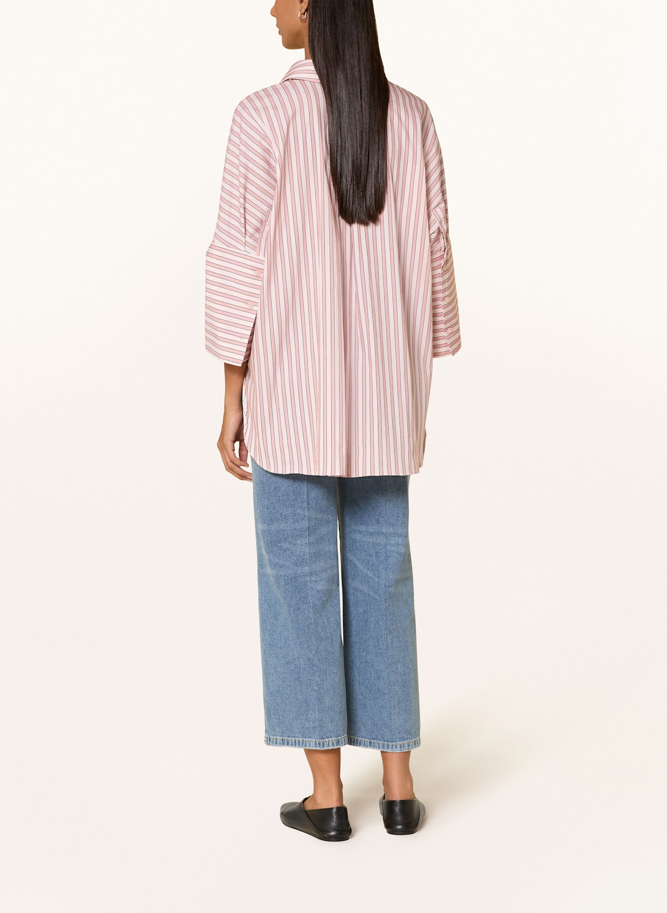 MARC AUREL Oversized shirt blouse with 3/4 sleeves: LIGHT PINK / ROSE