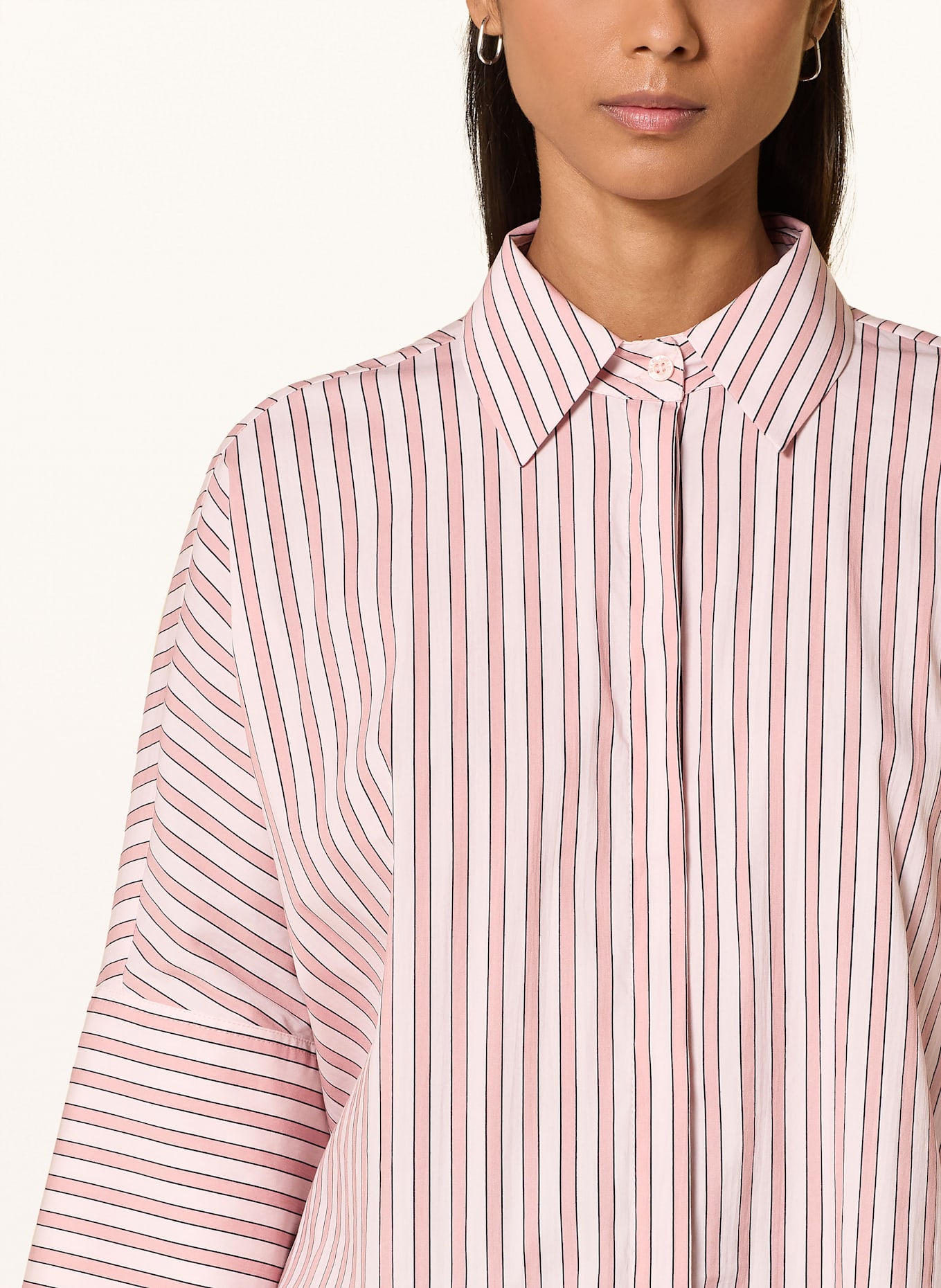 MARC AUREL Oversized shirt blouse with 3/4 sleeves: LIGHT PINK / ROSE