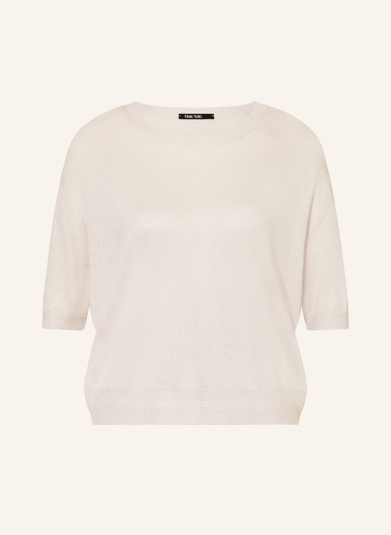 MARC AUREL Knit shirt with glitter thread: BEIGE