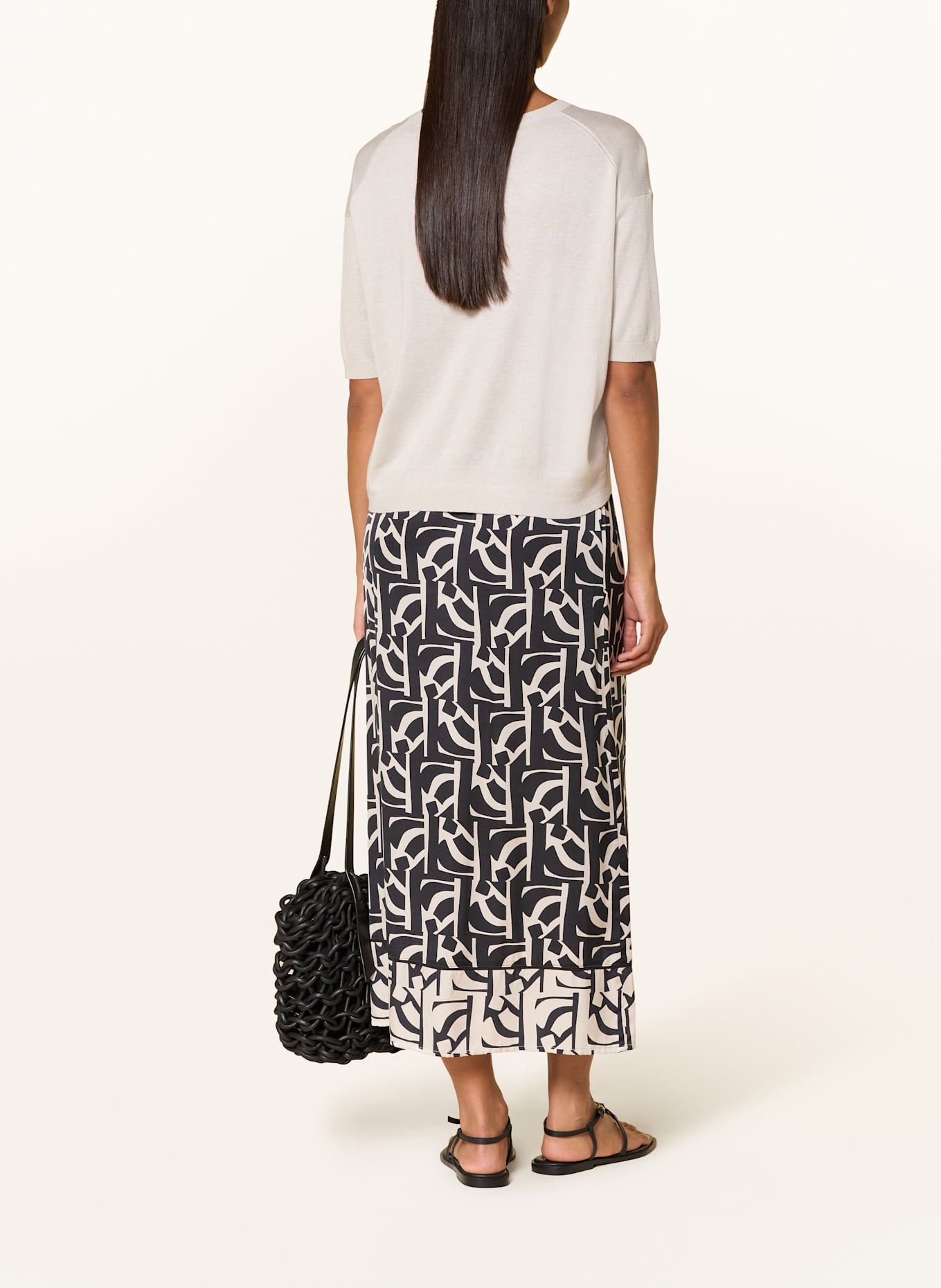 MARC AUREL Knit shirt with glitter thread: BEIGE