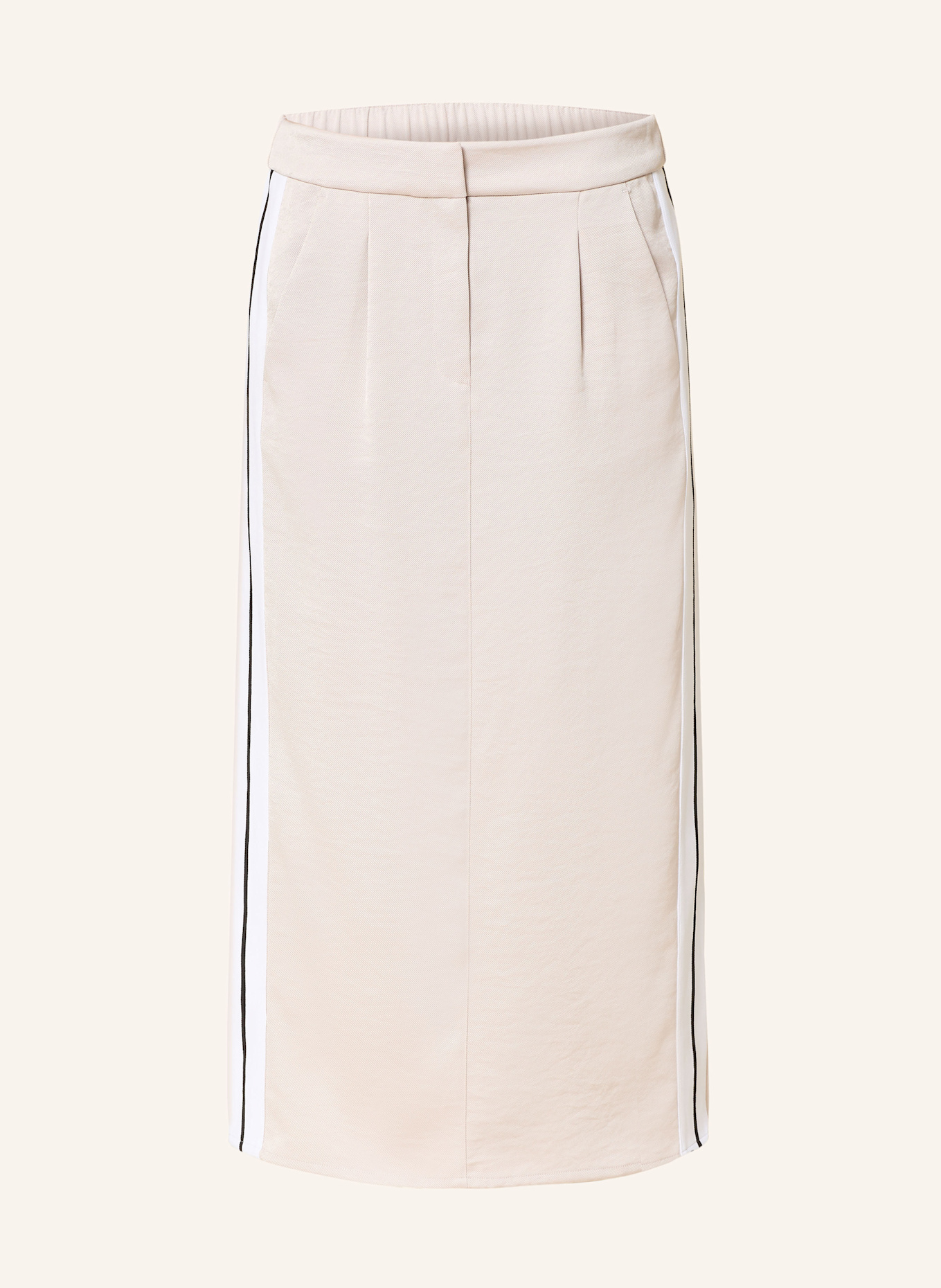MARC AUREL Skirt with tuxedo stripe: CREAM / WHITE / BLACK