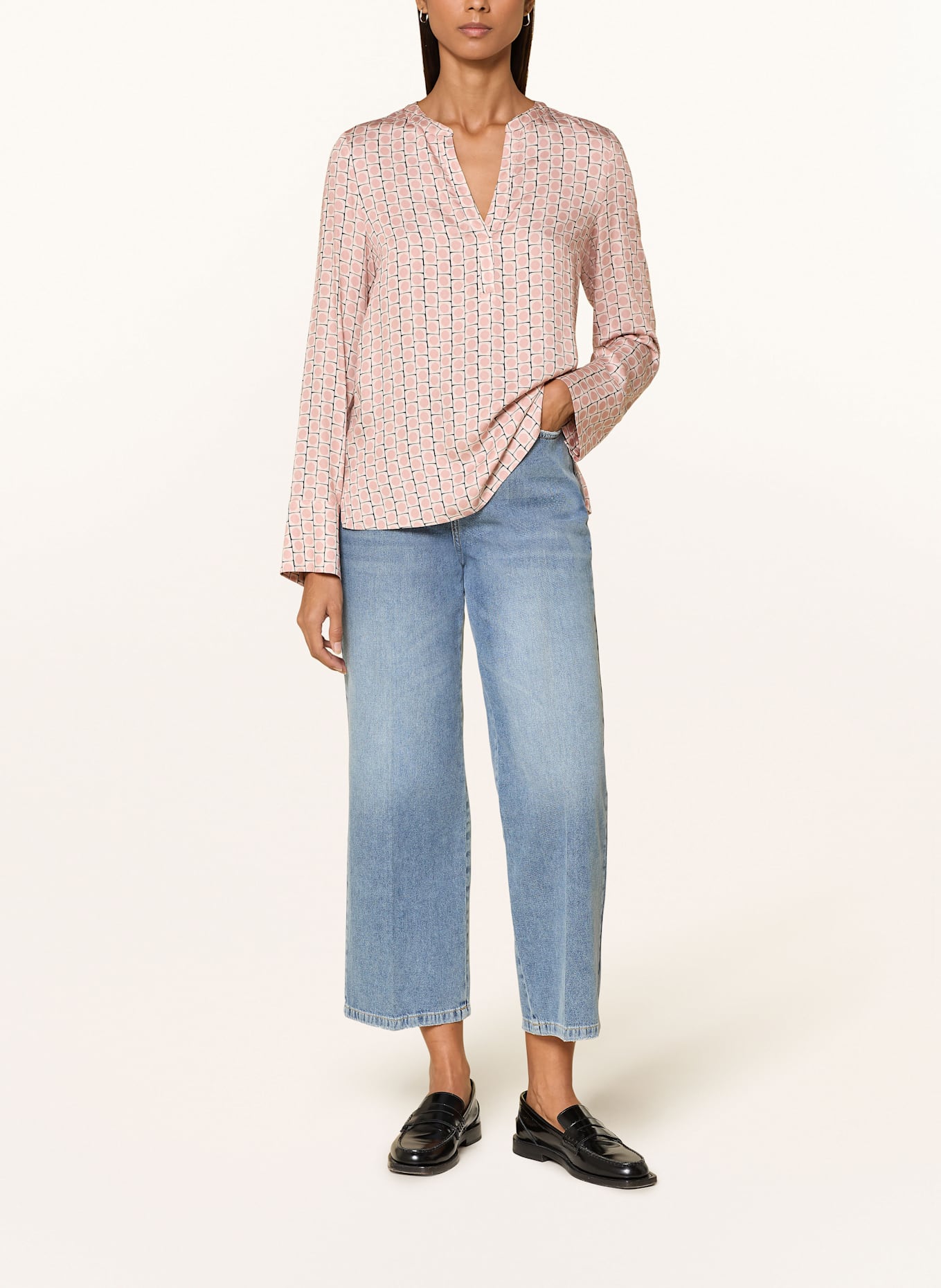 MARC AUREL Shirt blouse: BEIGE / LIGHT PINK