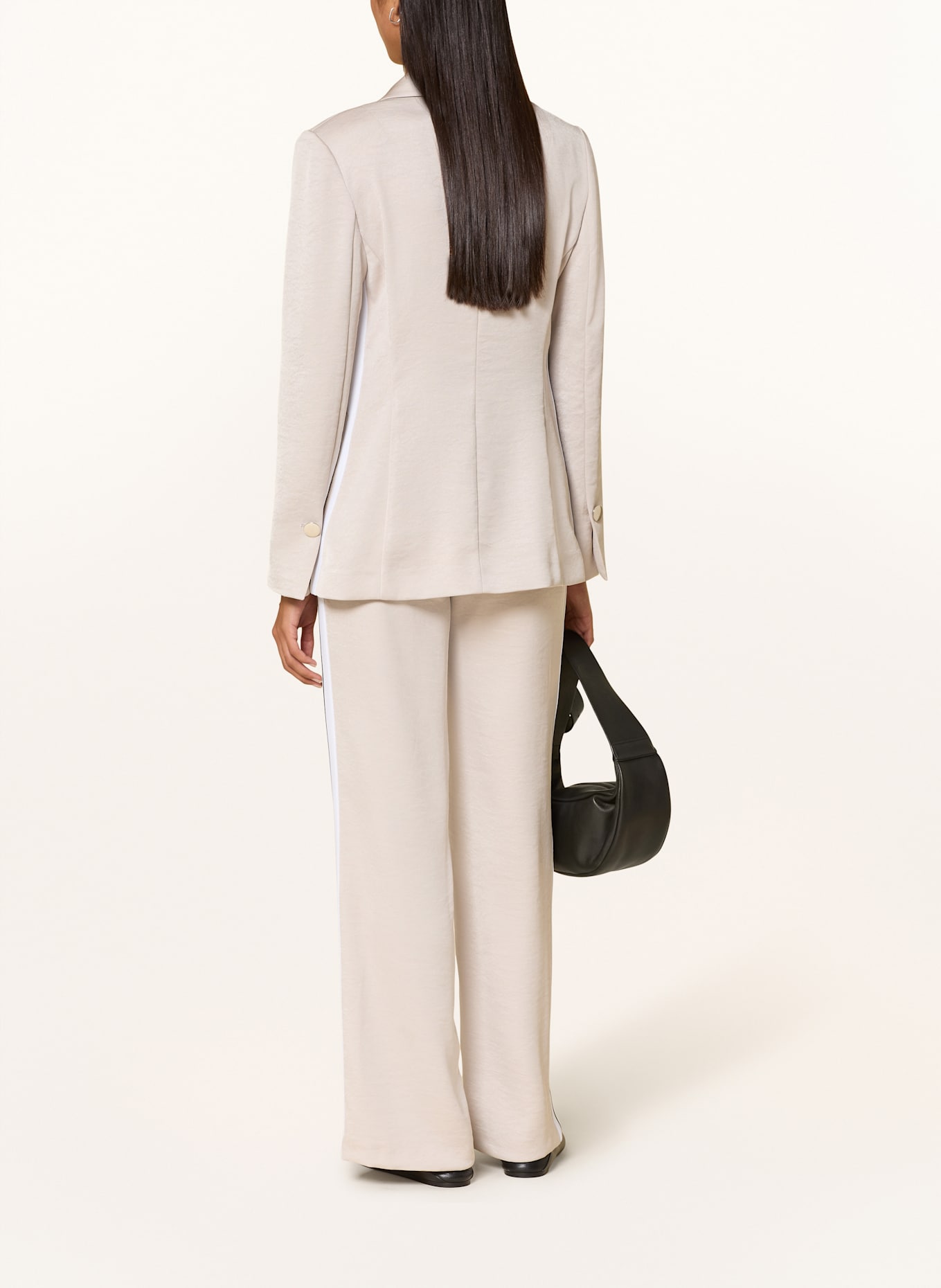 MARC AUREL Marlenehose mit Galonstreifen: BEIGE / WEISS