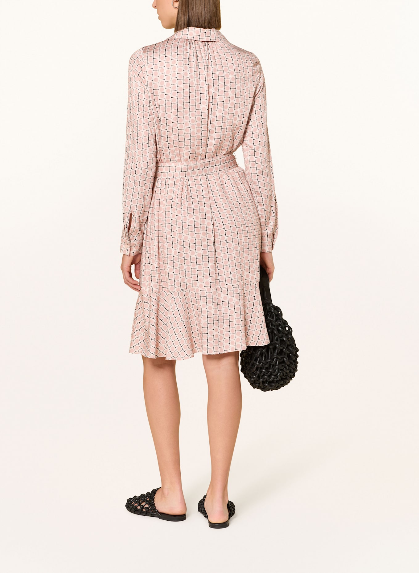 MARC AUREL Dress with frills: LIGHT PINK / ROSE / BLACK