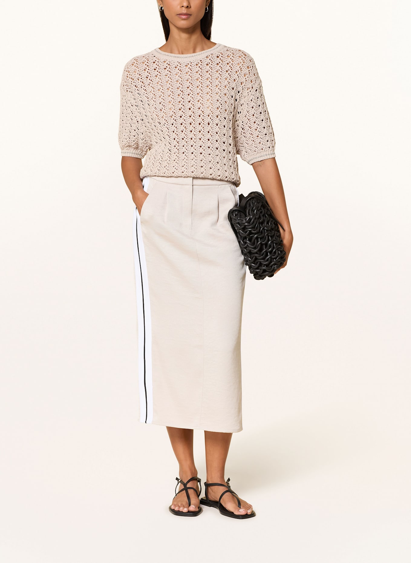 MARC AUREL Pullover mit Glitzergarn: BEIGE