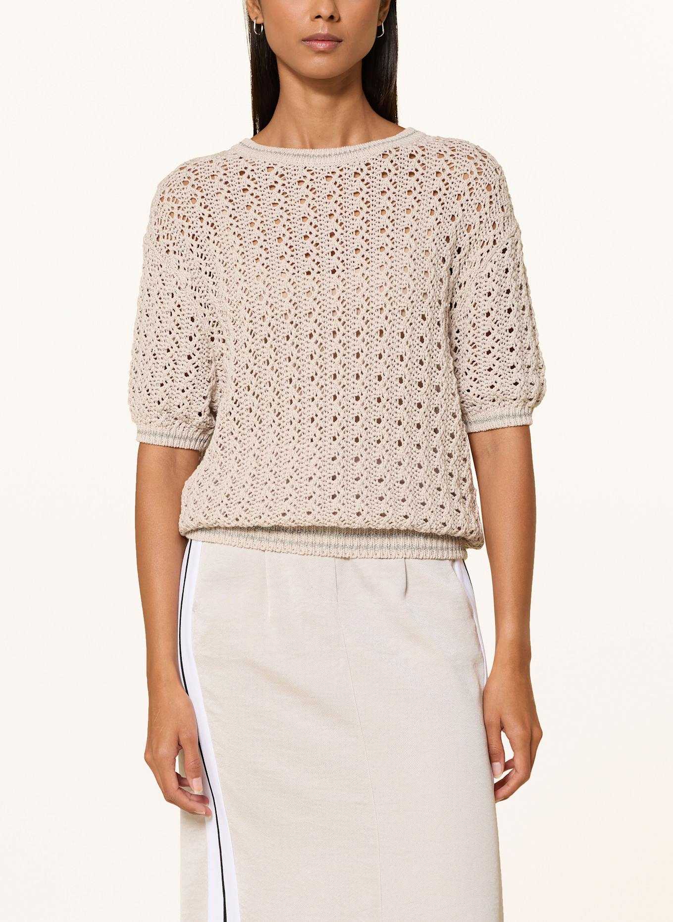 MARC AUREL Pullover mit Glitzergarn: BEIGE