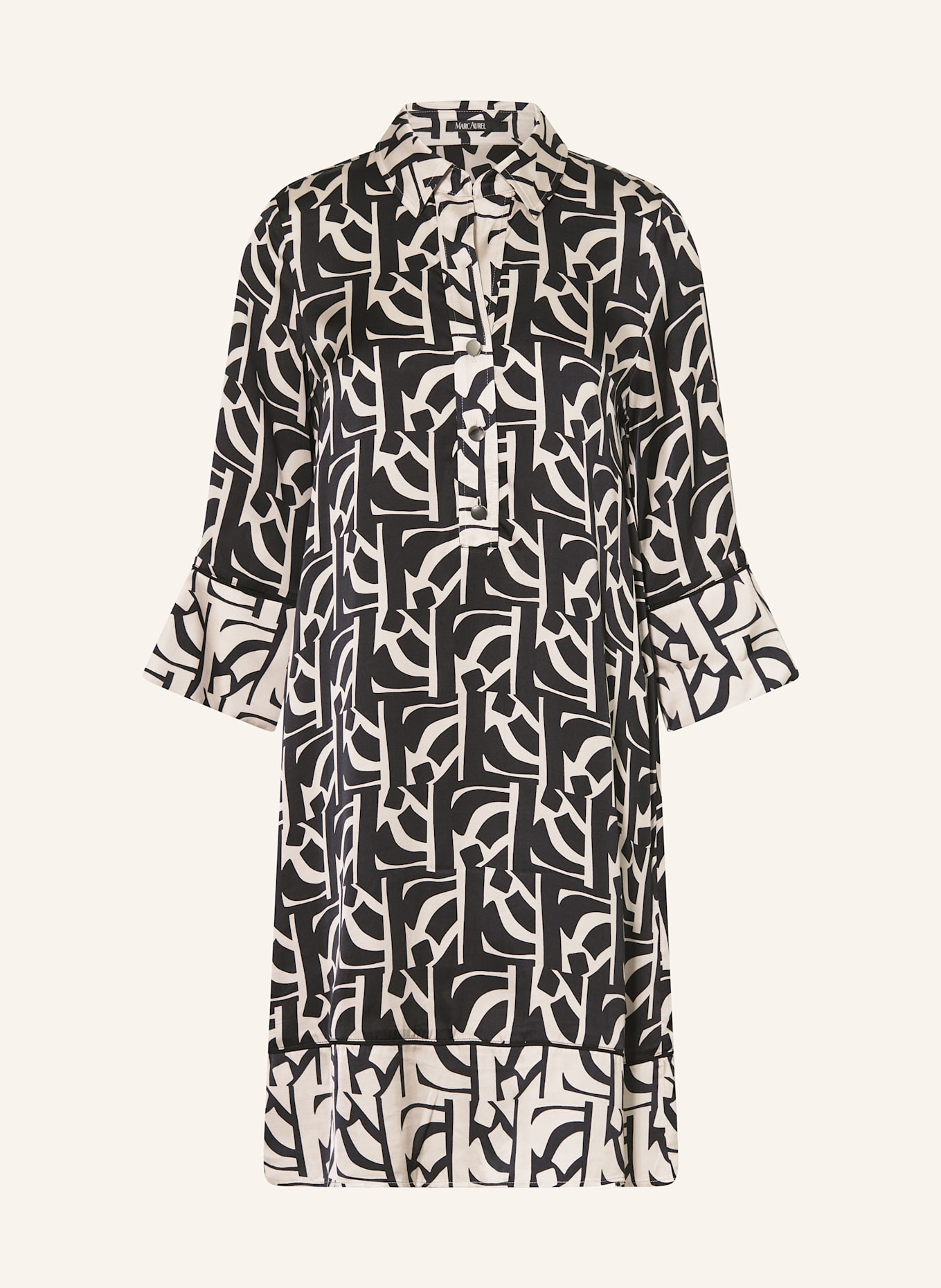 MARC AUREL Kleid mit 3/4-Arm: SCHWARZ / CREME
