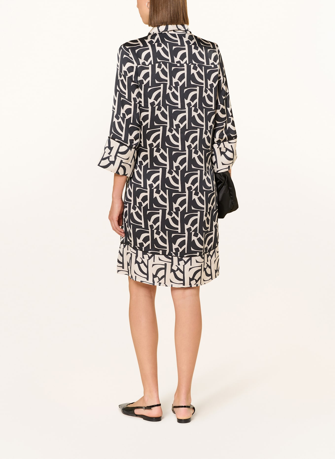 MARC AUREL Kleid mit 3/4-Arm: SCHWARZ / CREME