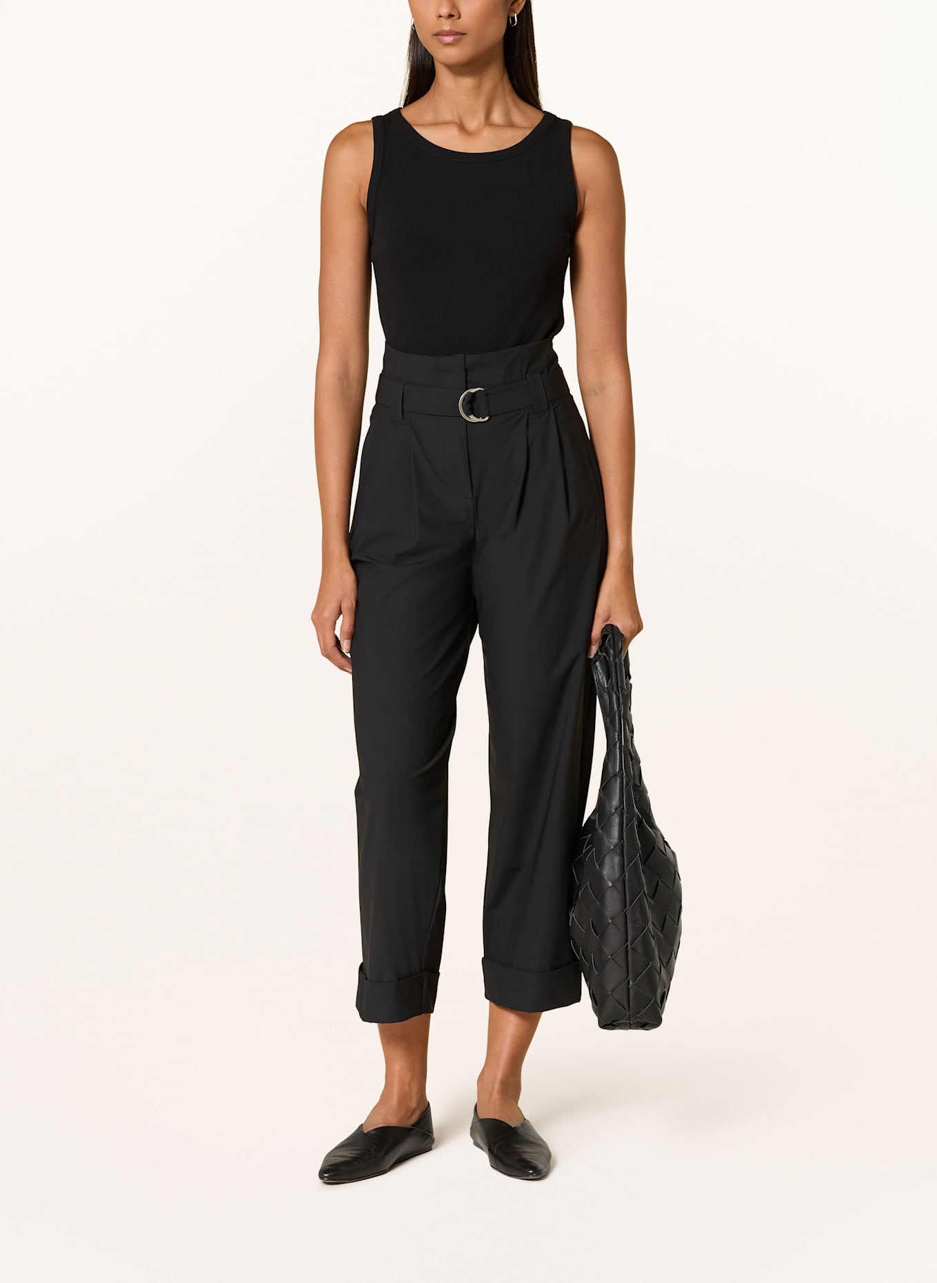 MARC AUREL Paperbag-Hose: SCHWARZ