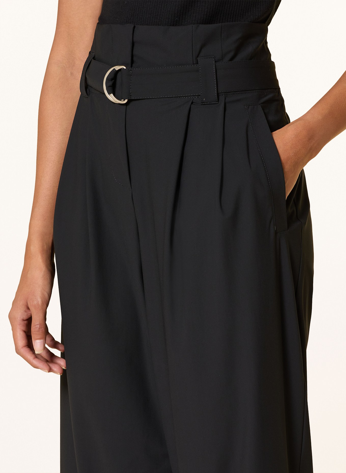 MARC AUREL Paperbag-Hose: SCHWARZ