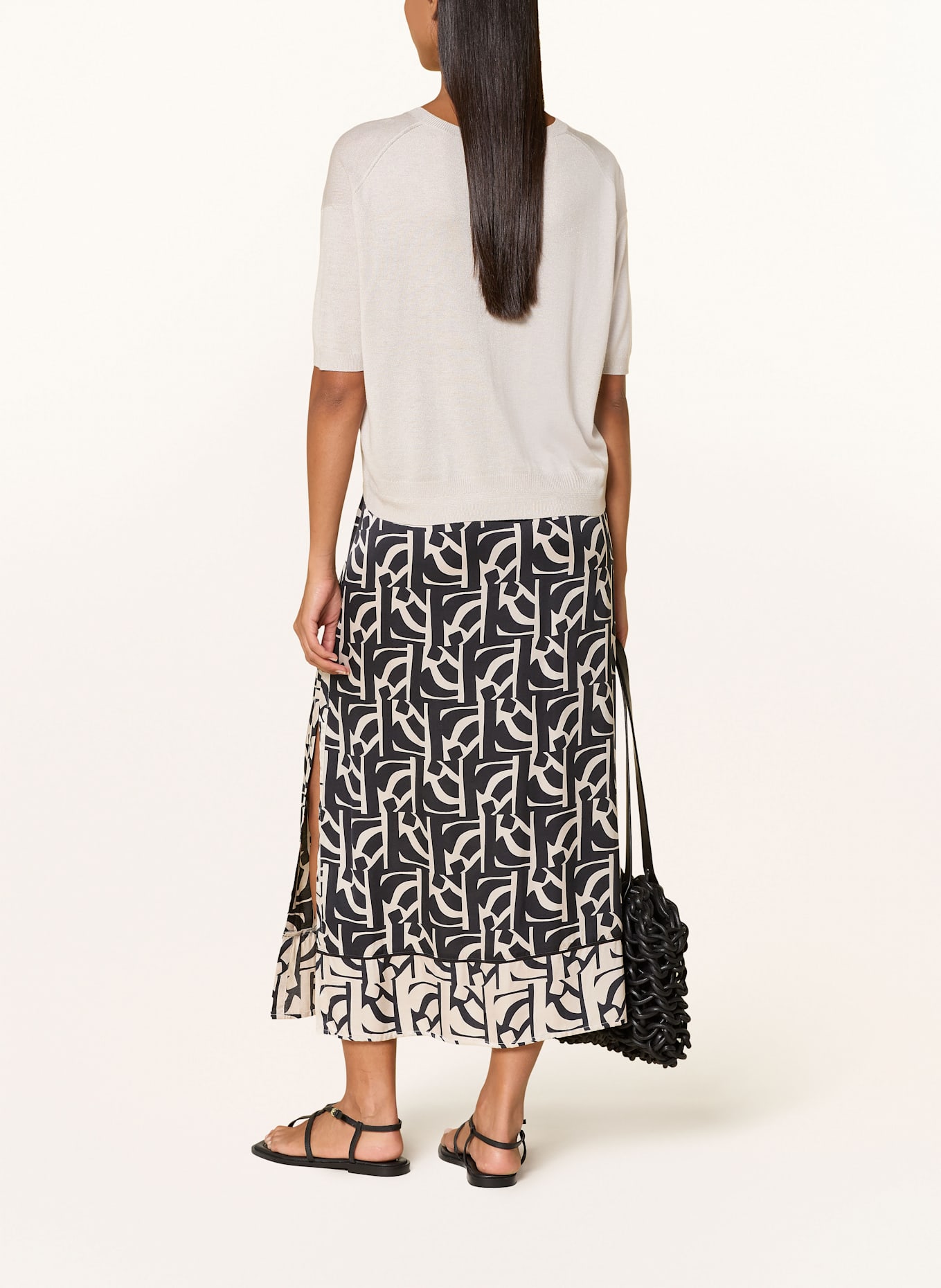 MARC AUREL Skirt: BLACK / BEIGE