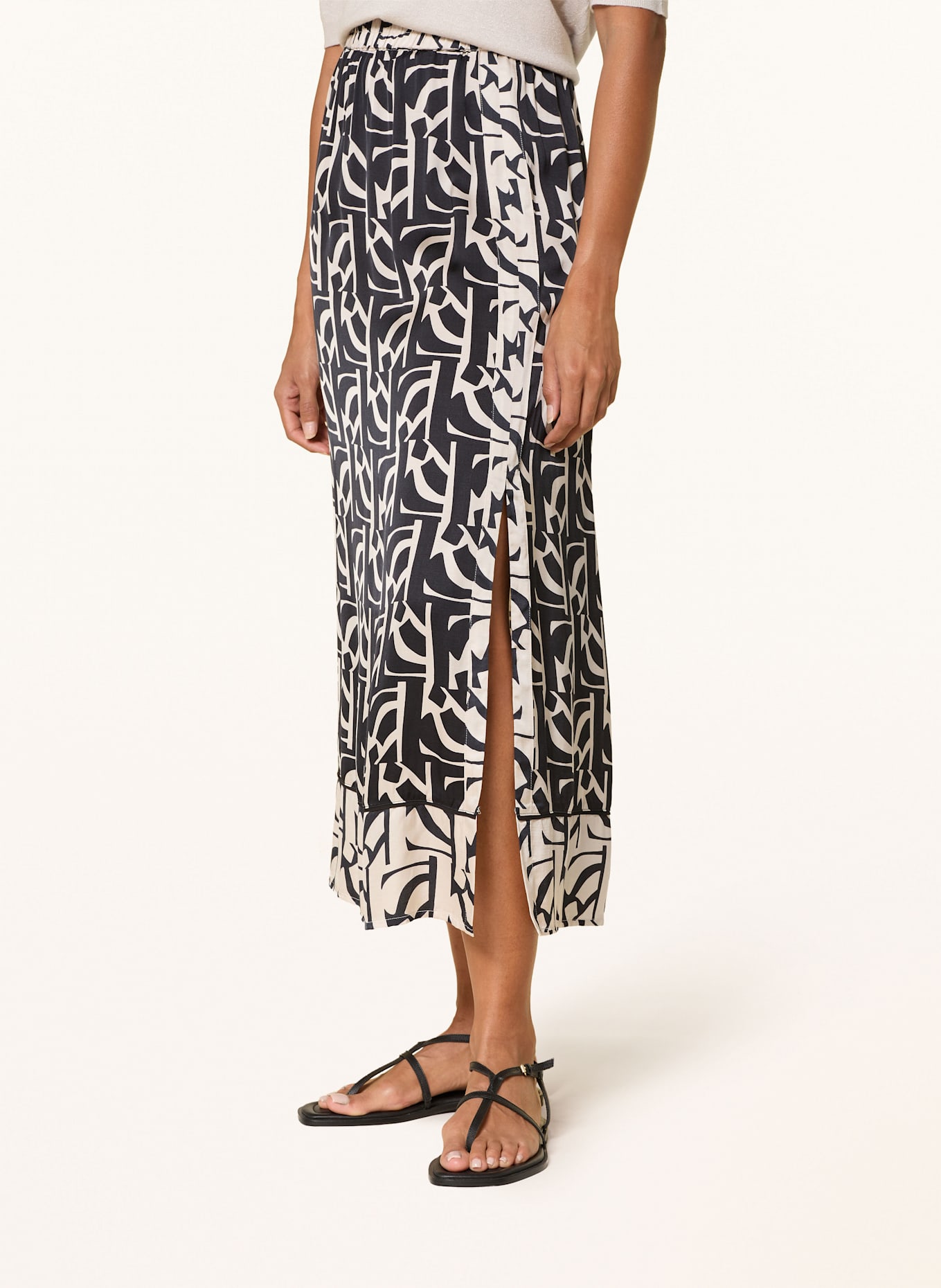 MARC AUREL Skirt: BLACK / BEIGE