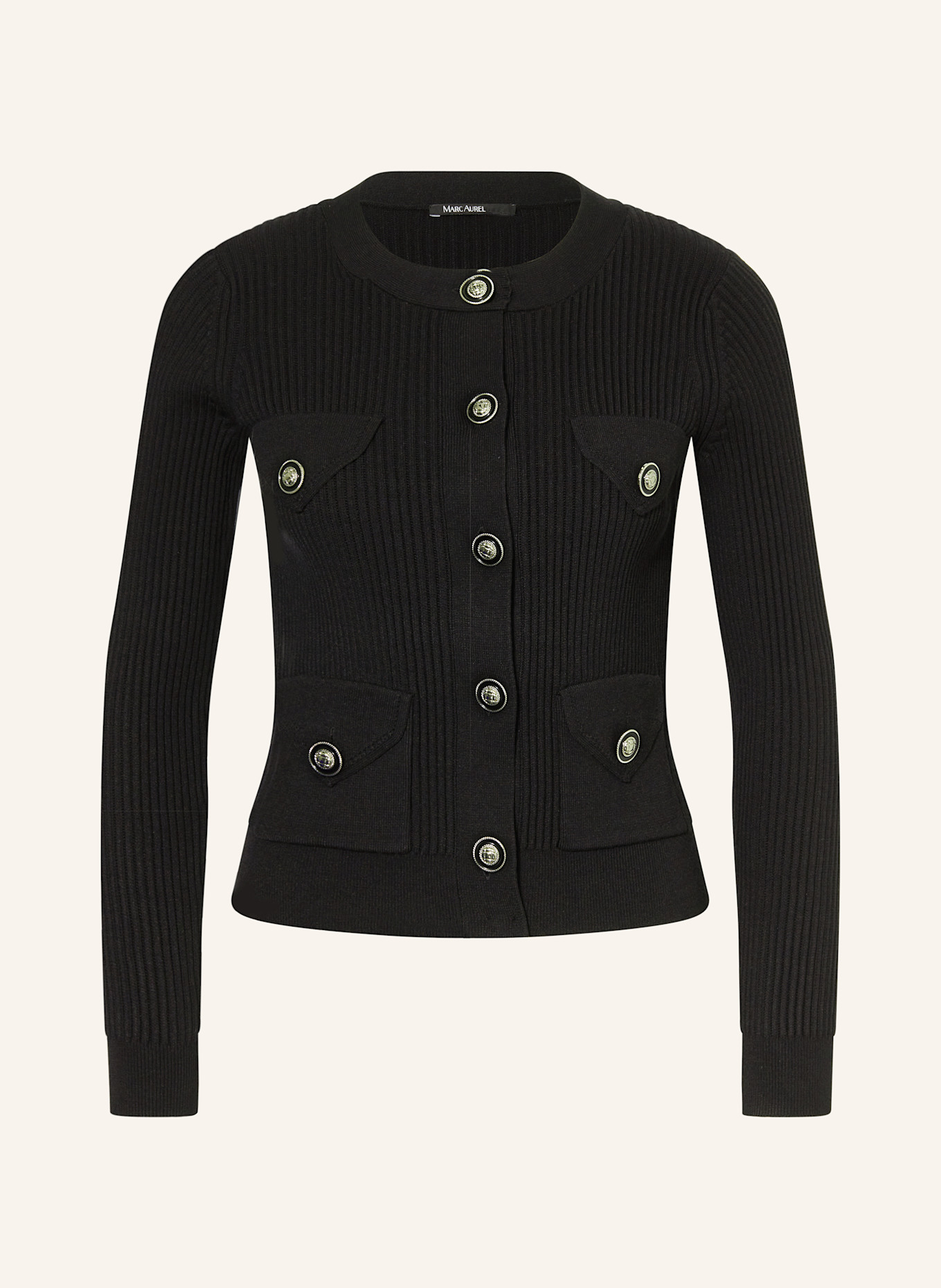 MARC AUREL Strickjacke: SCHWARZ