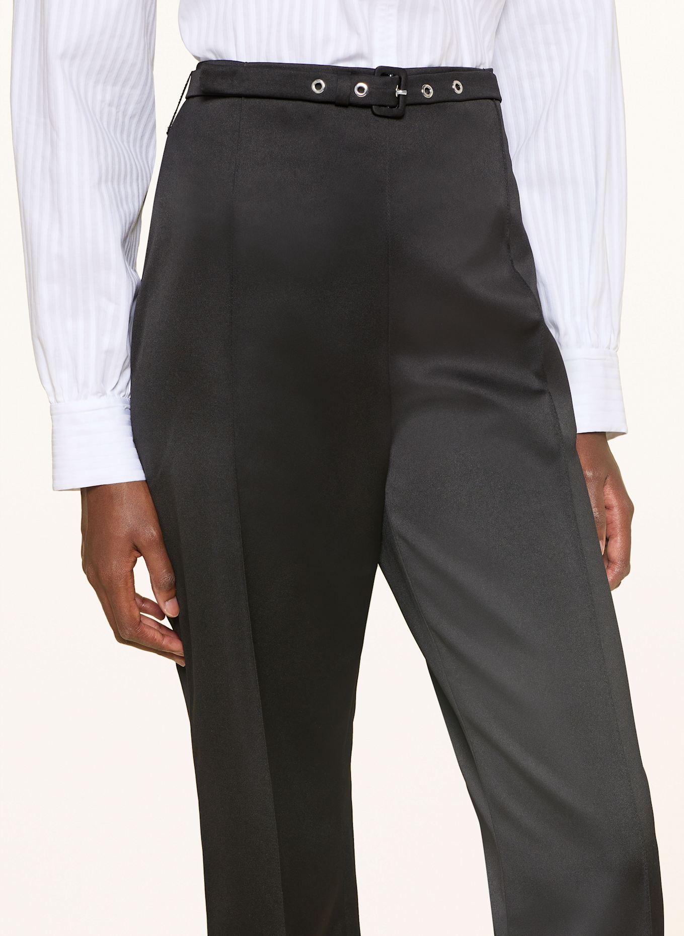 CLAUDIE PIERLOT Marlenehose aus Satin: SCHWARZ