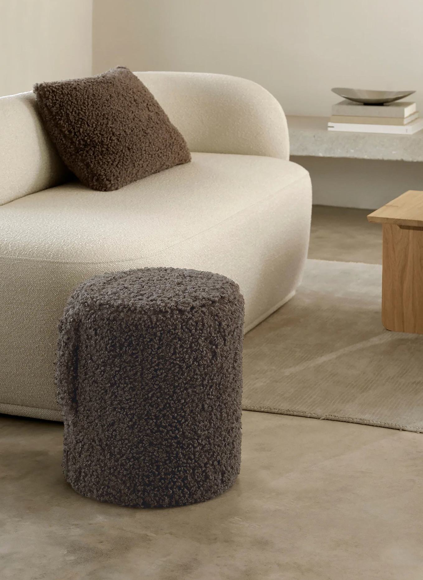 blomus Pouf TEDDY: DUNKELBRAUN